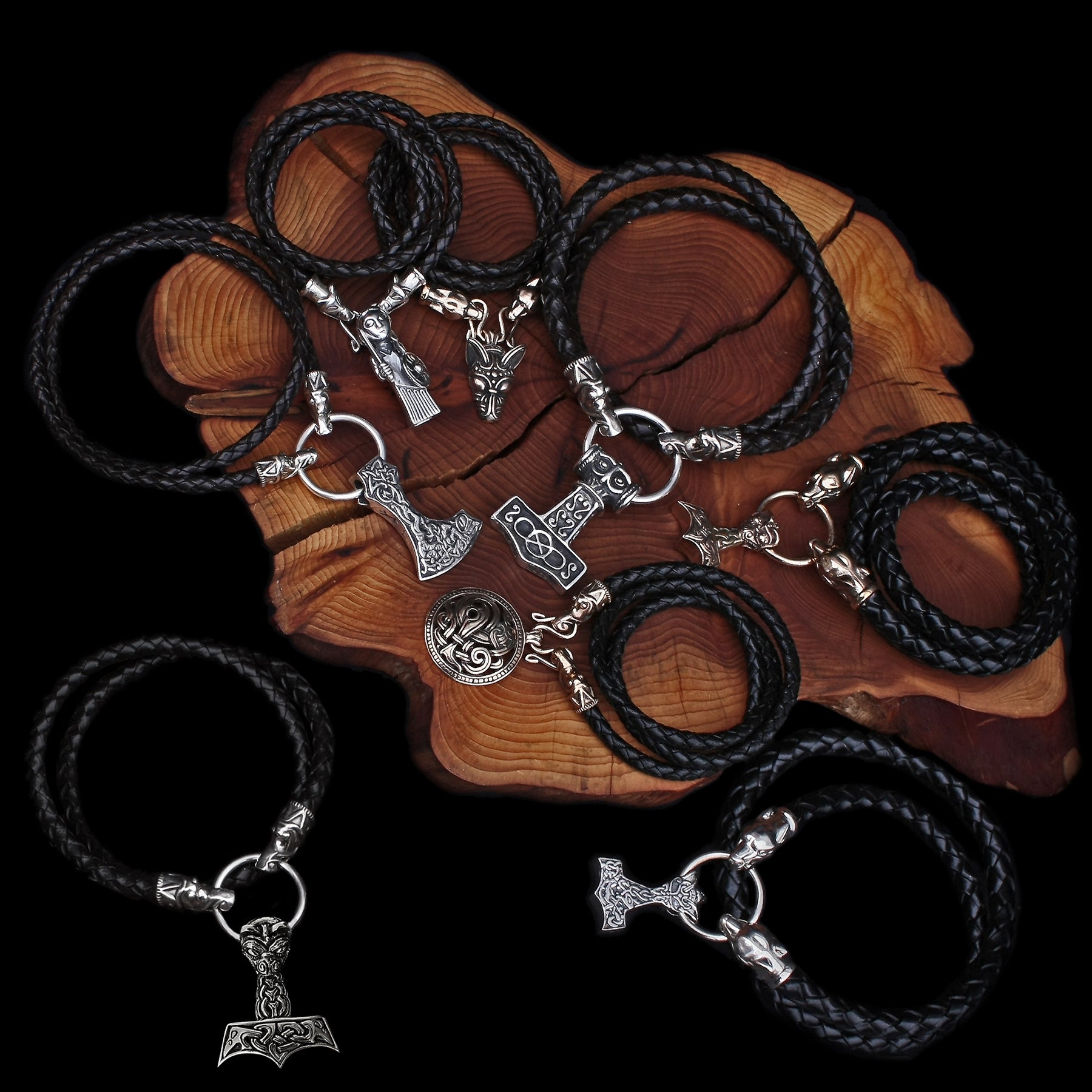 Braided Leather Viking Necklaces - Viking Jewelry