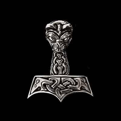 Silver Thors Hammers - Viking Dragon / Jelling Dragon