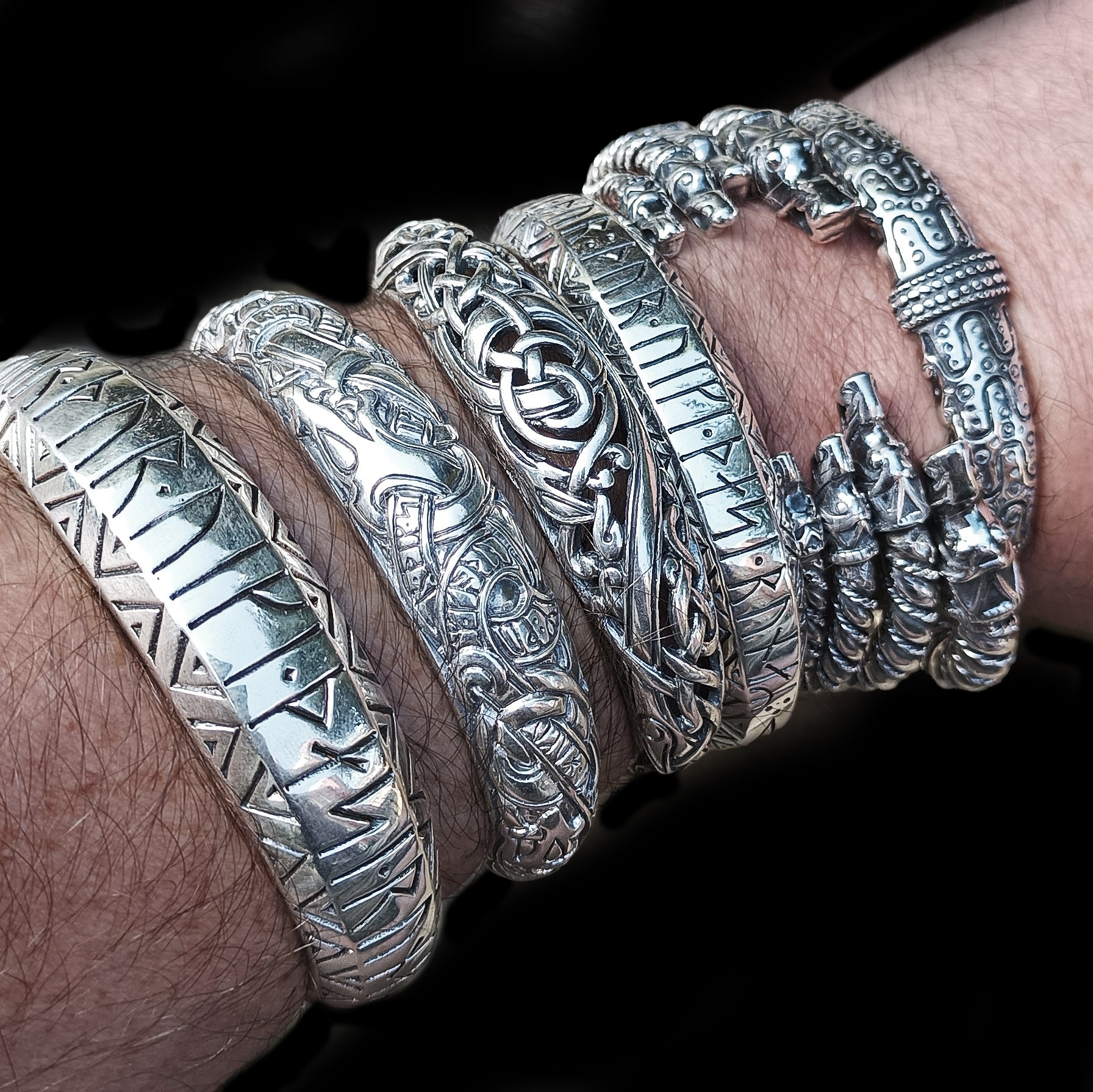Viking Arm Rings in 925 Sterling Silver - Viking Dragon Collections