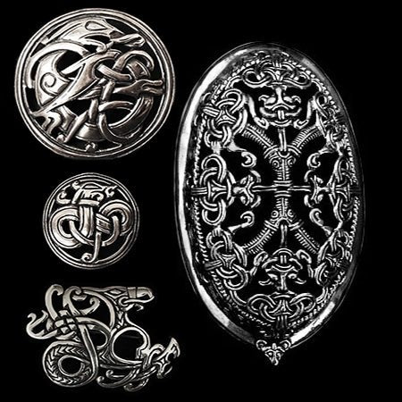 Silver Viking Brooches - Viking Dragon / Jelling Dragon