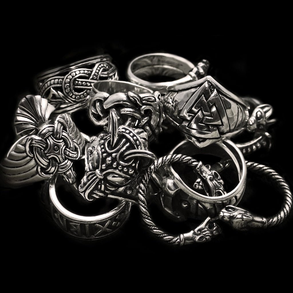 Silver Viking Rings - Viking Dragon / Jelling Dragon