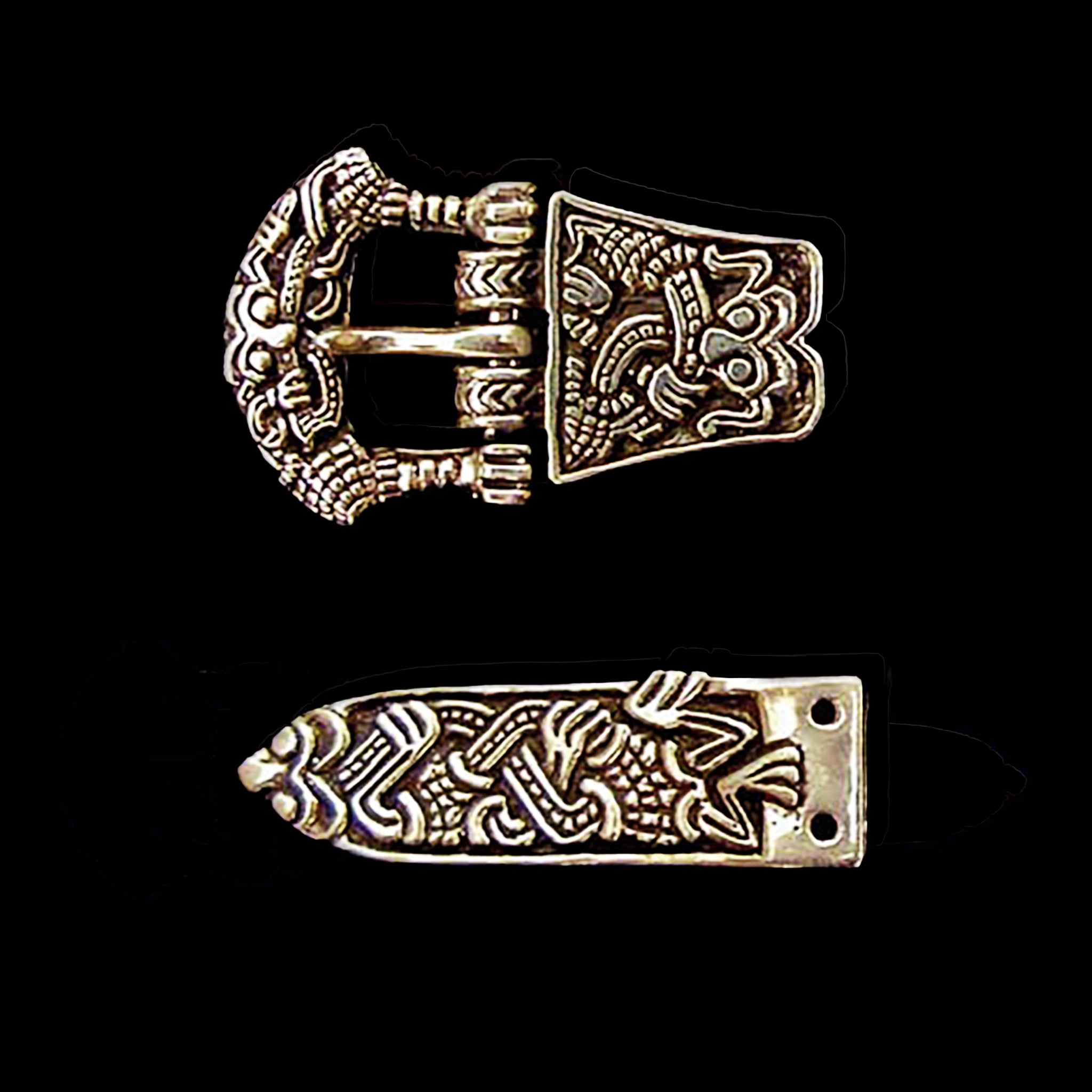 Gripping Beast Viking Belt Fittings in Bronze