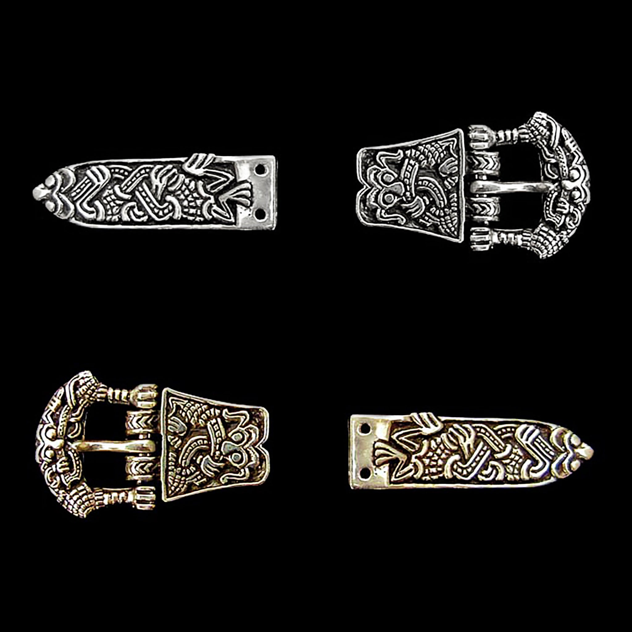 Gripping Beast Viking Belt Fittings in Silver and Bronze