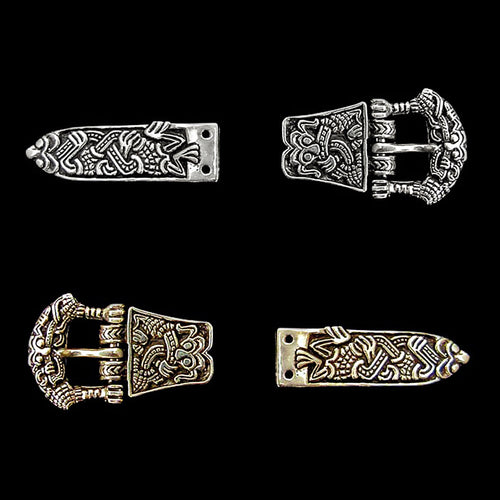 Gripping Beast Viking Belt Fittings in Silver and Bronze