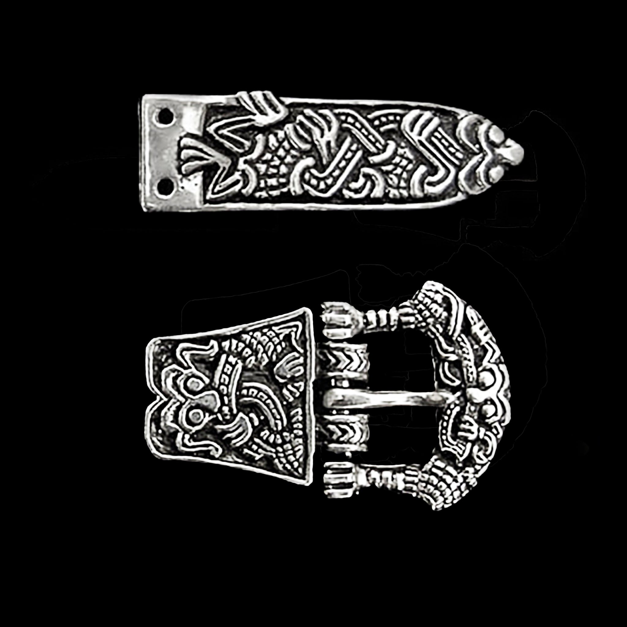 Gripping Beast Viking Belt Fittings in Silver
