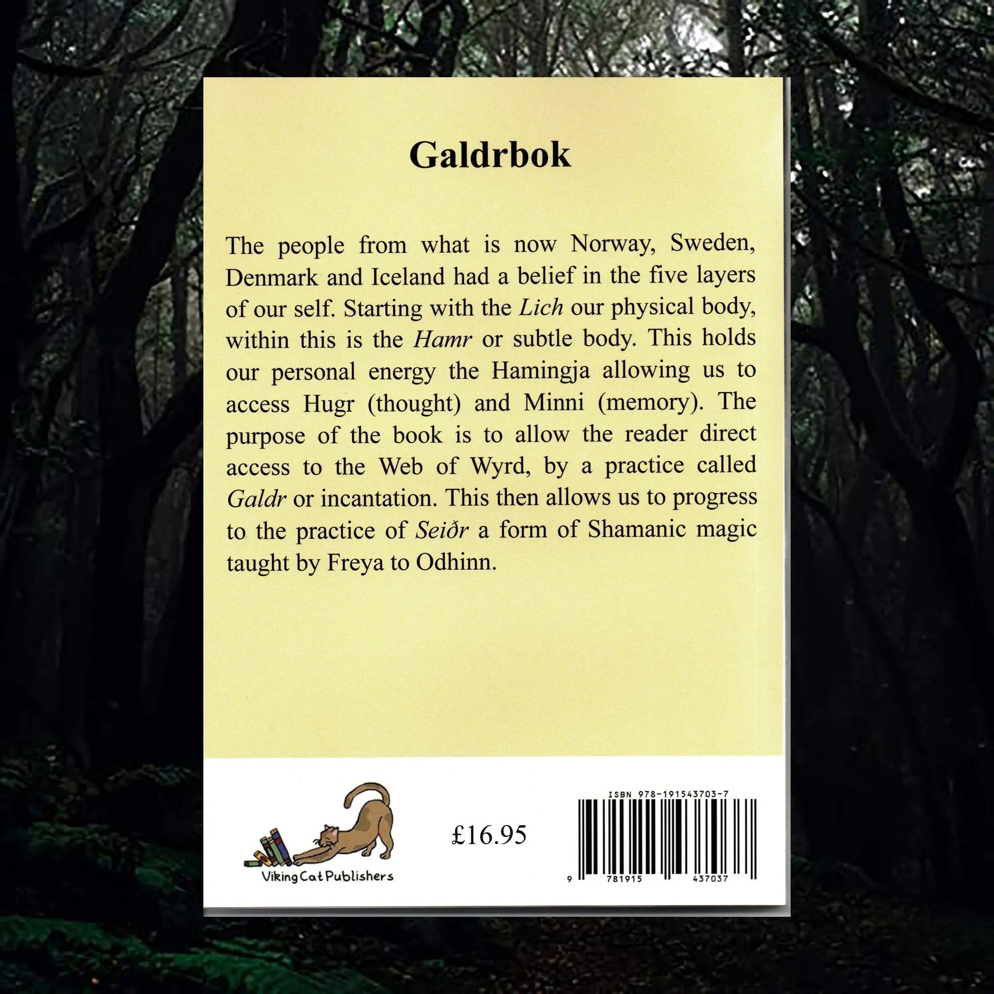 Galdrbok Book - Magical Norse Practices of Galdr & Seidr - Paul Sykes - Back Cover