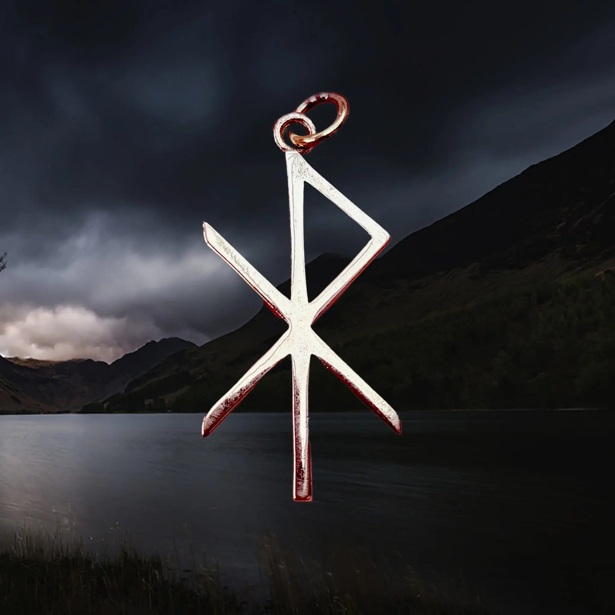 Interlocking V Rune Bronze Love Bind Rune Viking Pendant - Runic Pendants