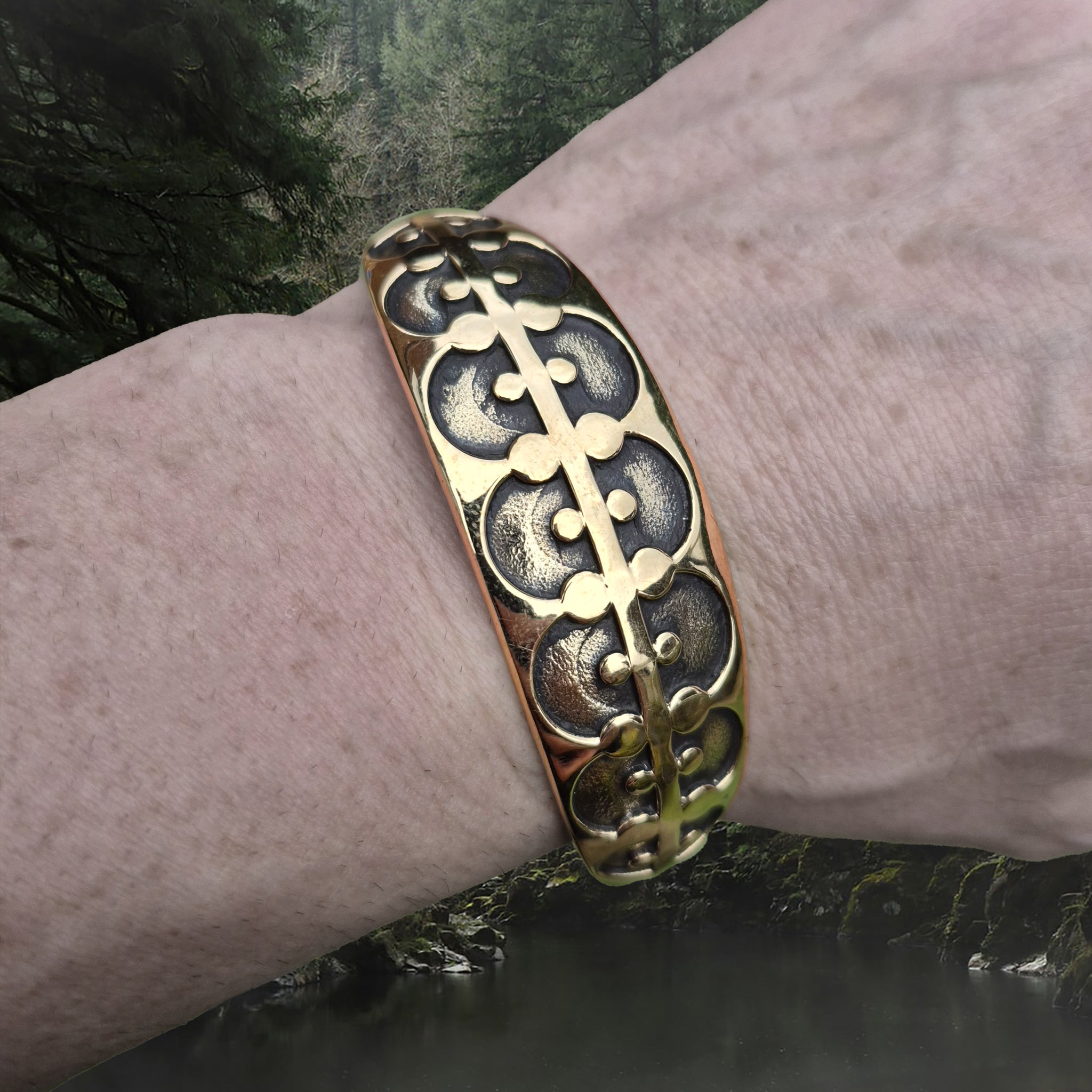 Bronze Viking Arm Ring / Bracelet Replica from Gotland, Sweden on Wrist