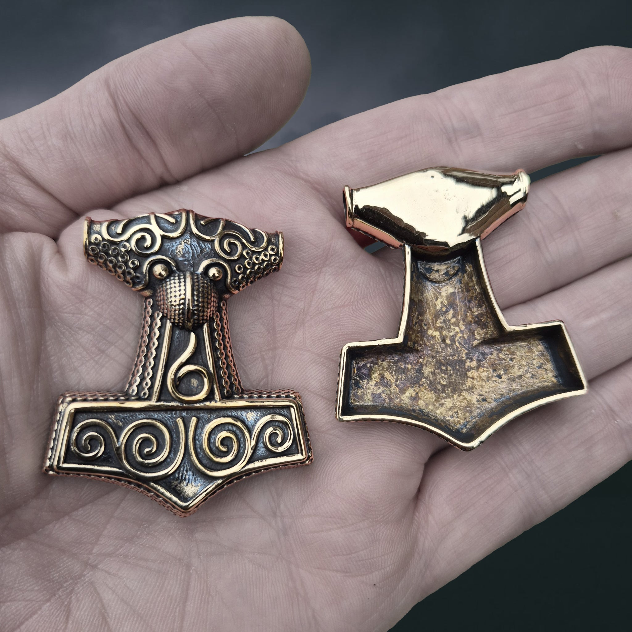 Large Bronze Skåne Thors Hammer Pendant