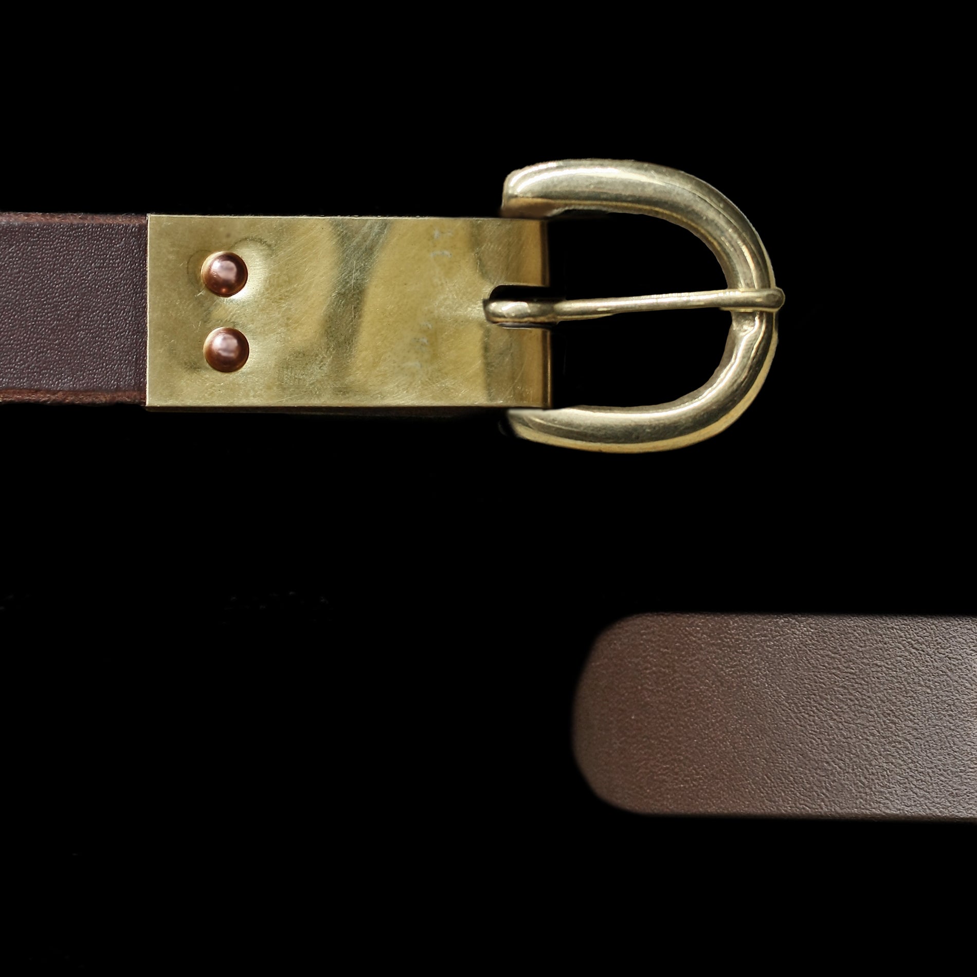 Custom Made 25mm (1 inch) Wide Leather Viking Belt with Brass Buckle