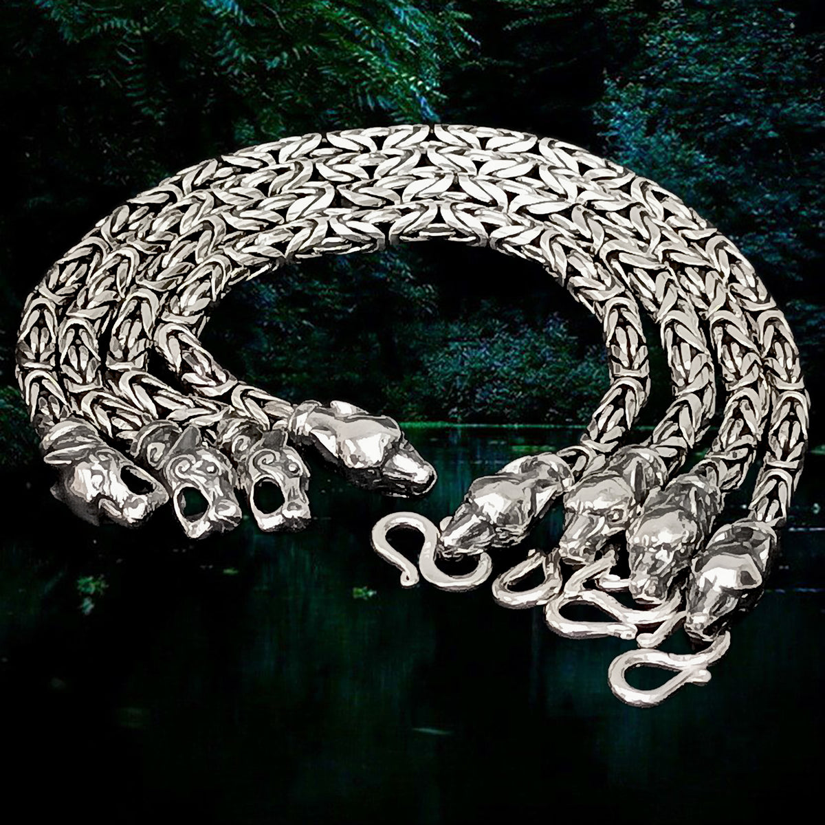 5mm Silver Viking King Chain Bracelet - Viking Jewelry