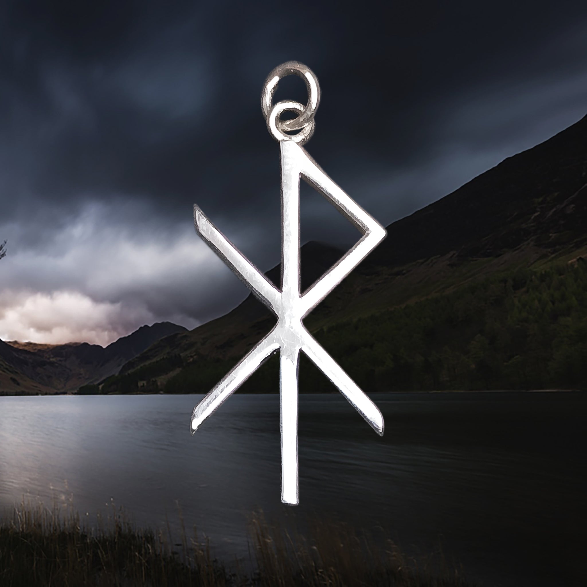 Silver Love Bind Rune Viking Pendant