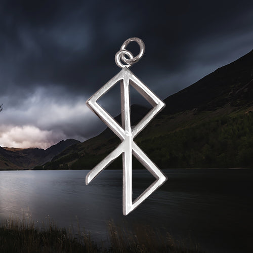 Silver Peace & Happiness Bind Rune Viking Pendant