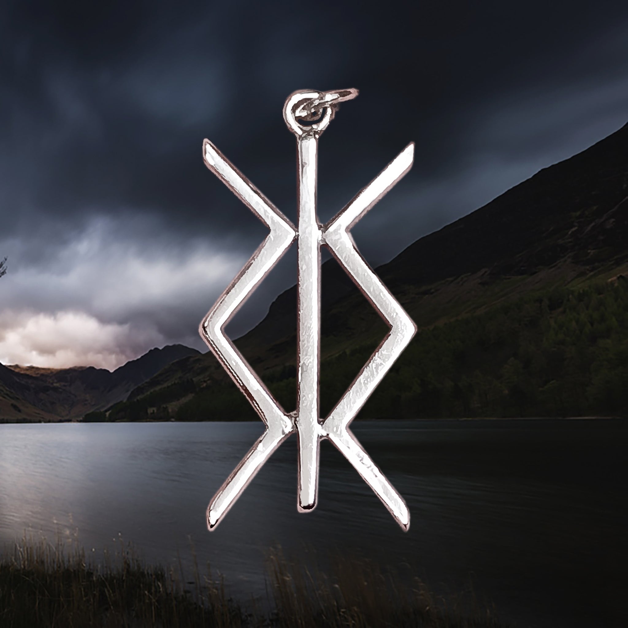 Silver Protection Bind Rune Viking Pendant
