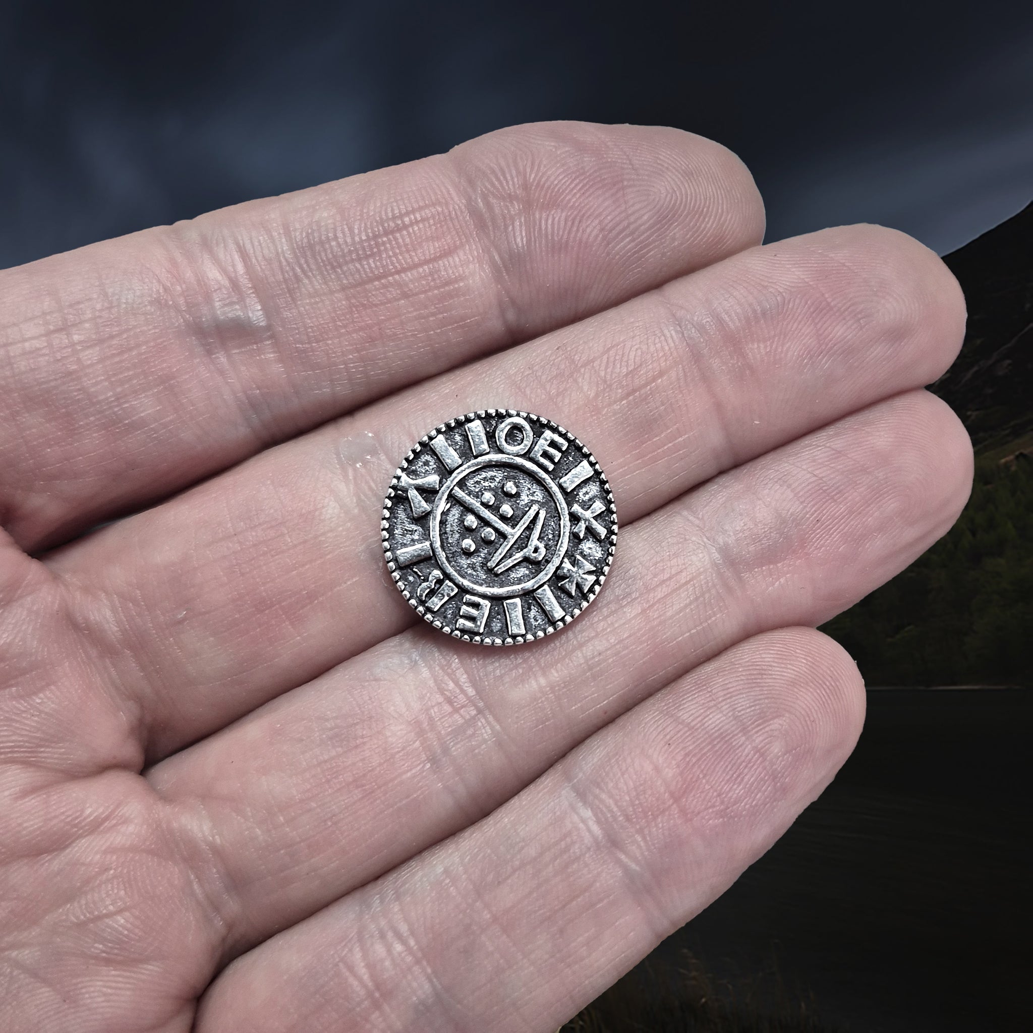 Silver Replica Coin from Viking Age York, England, UK - On Hand