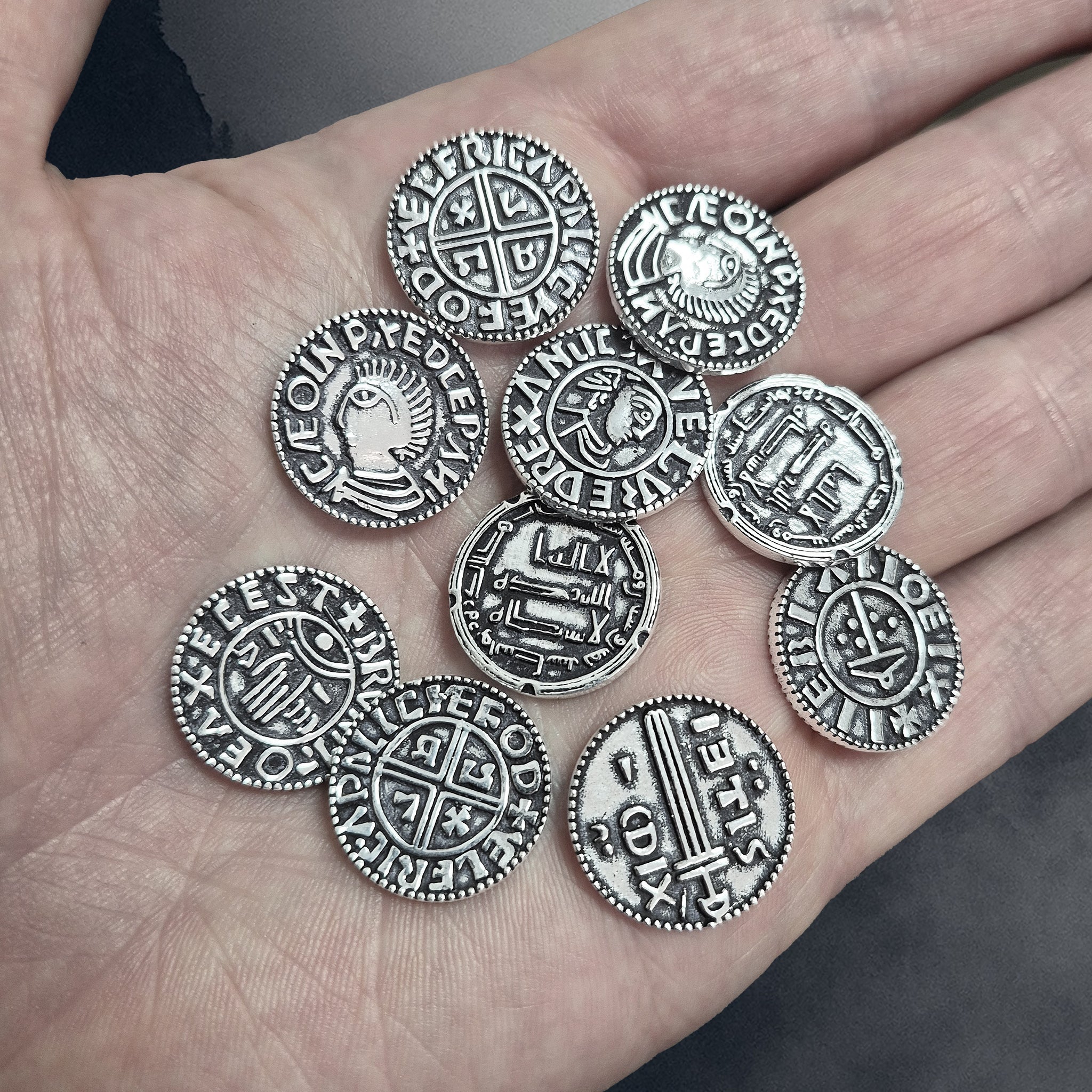 Assorted Silver Replica Viking / Saxon /Hiberno-Norse Coins on Hand x 10