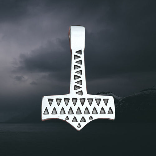 Silver Thors Hammer Pendant Replica from Vålse, Denmark