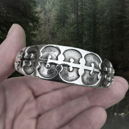 Silver Viking Arm Ring / Bracelet Replica from Gotland, Sweden in Hand