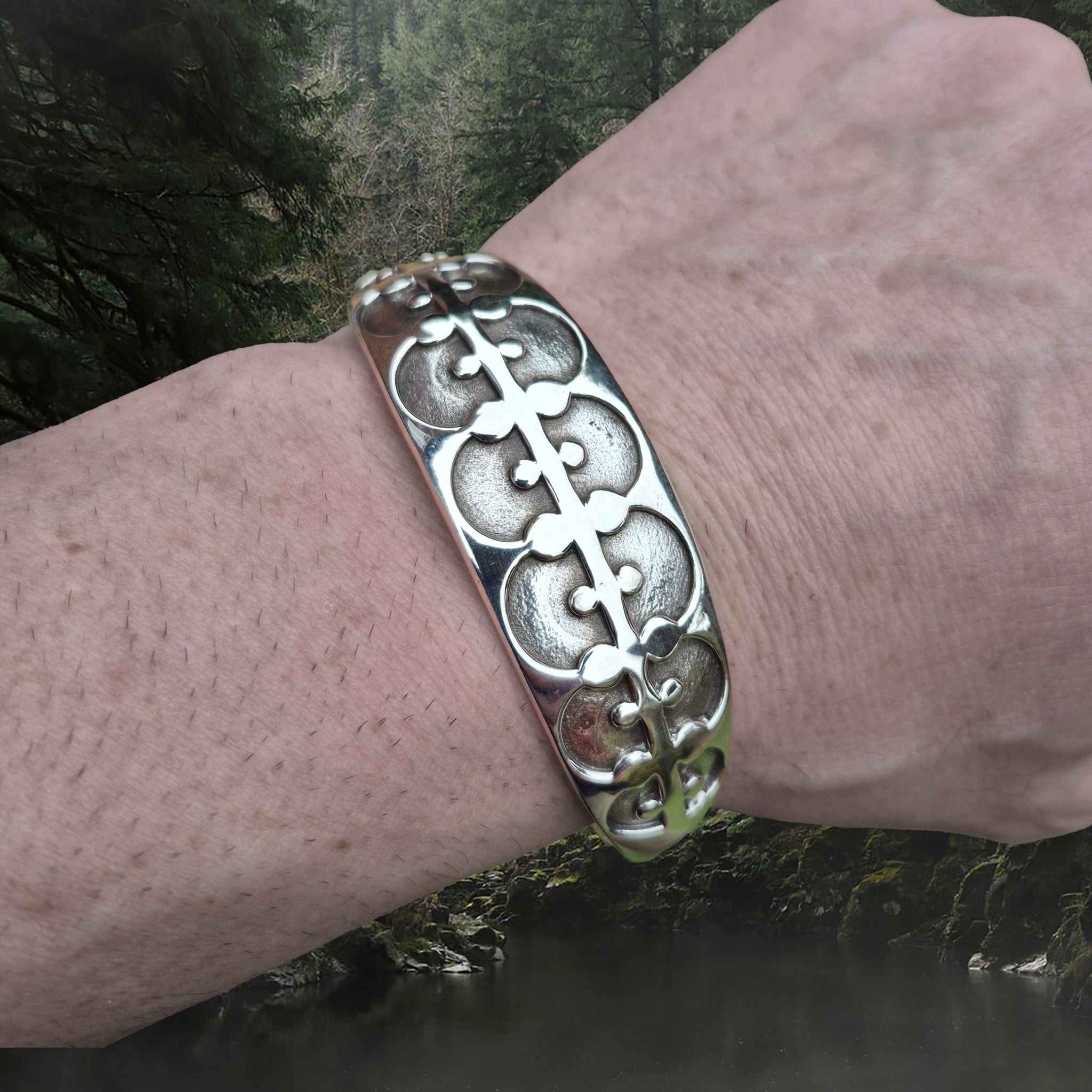 Silver Viking Arm Ring / Bracelet Replica from Gotland, Sweden on Wrist