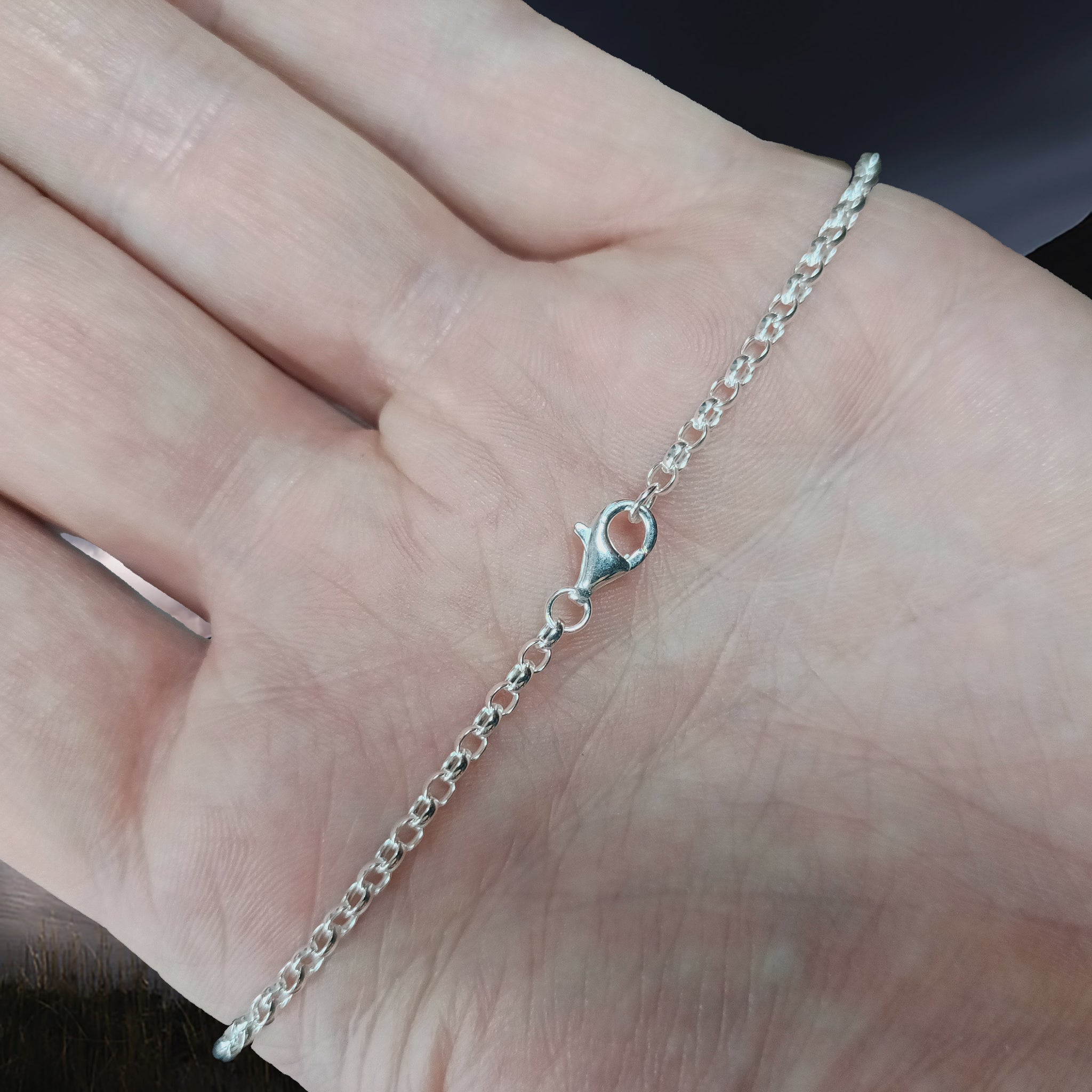 Medium Silver Anchor Chain on Hand