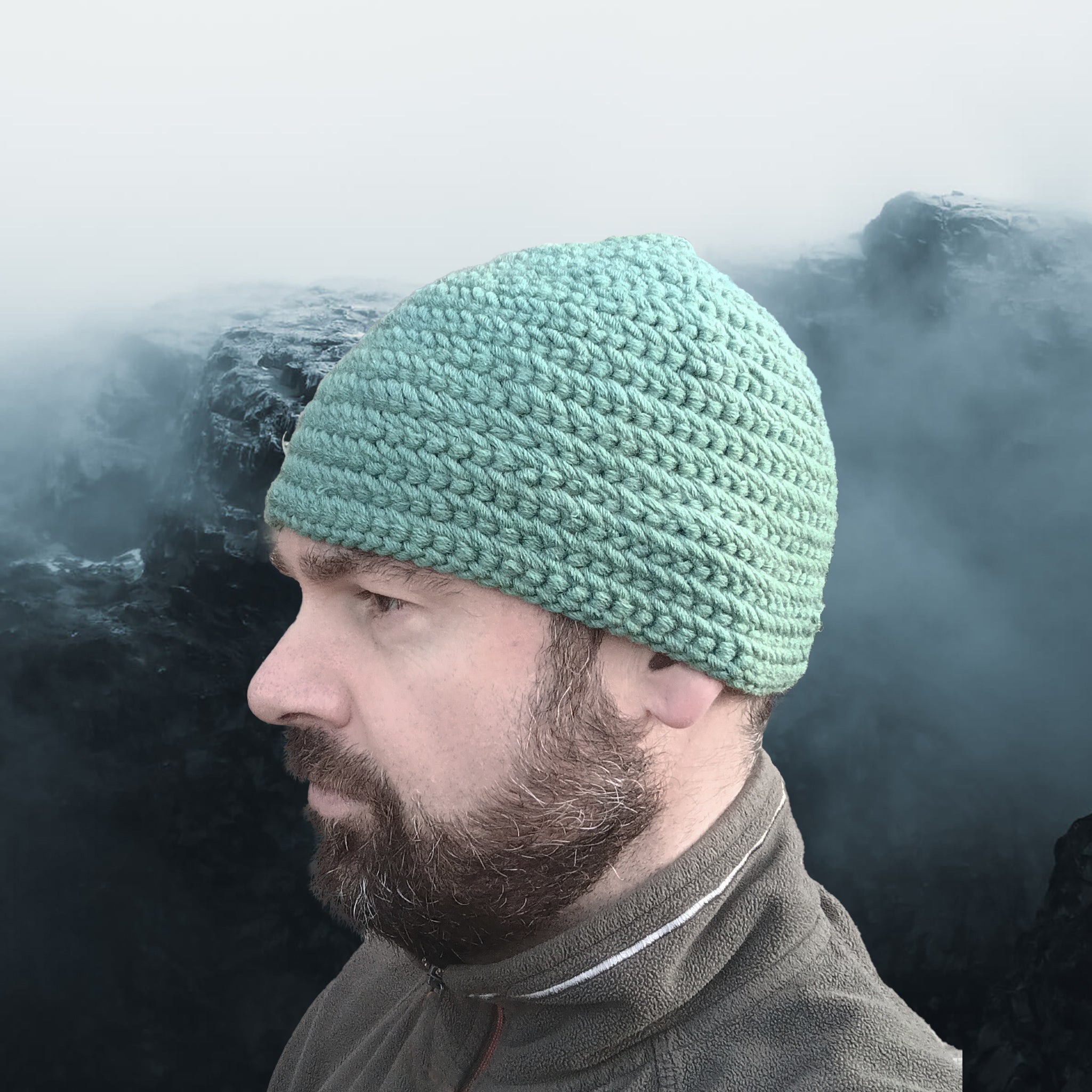 Wool Viking Nalbinding Hat - Light Green