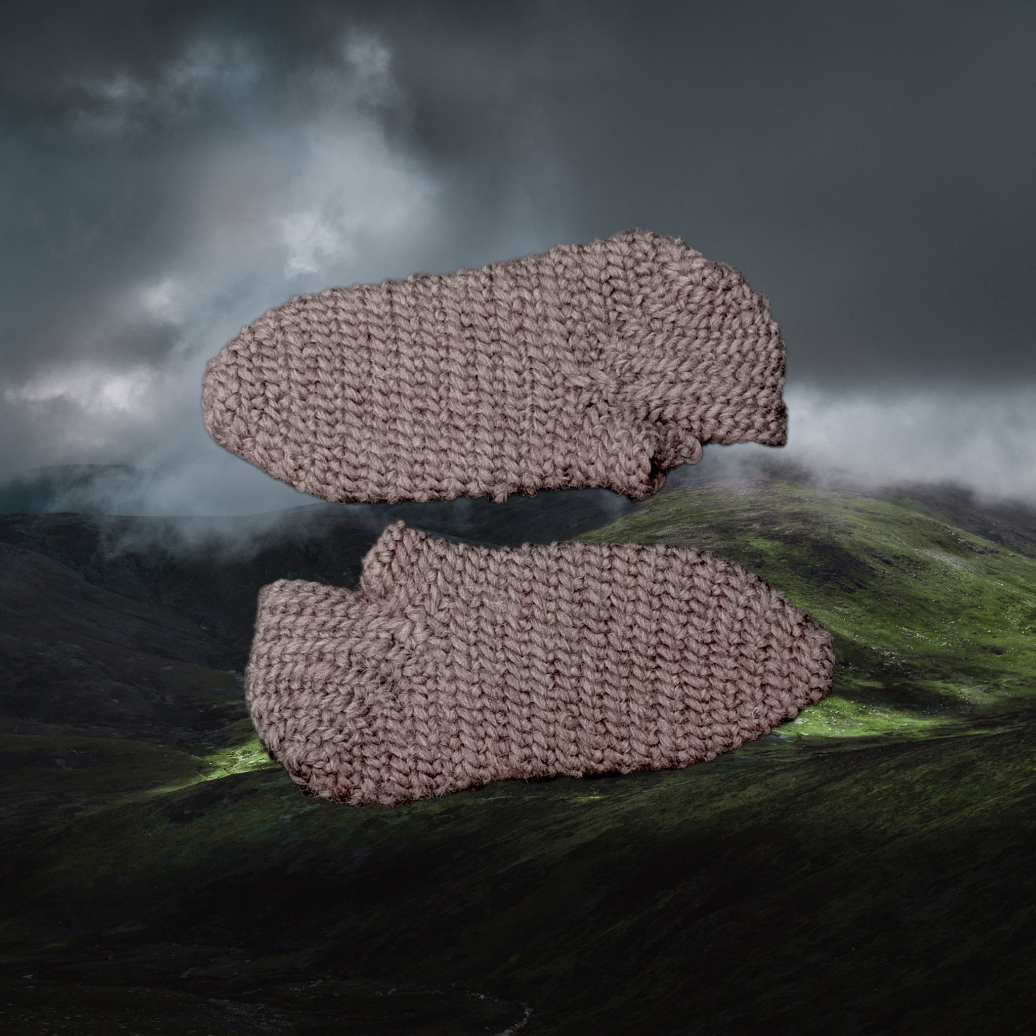 Wool Viking Nalbinding Socks made with Light Brown Wool