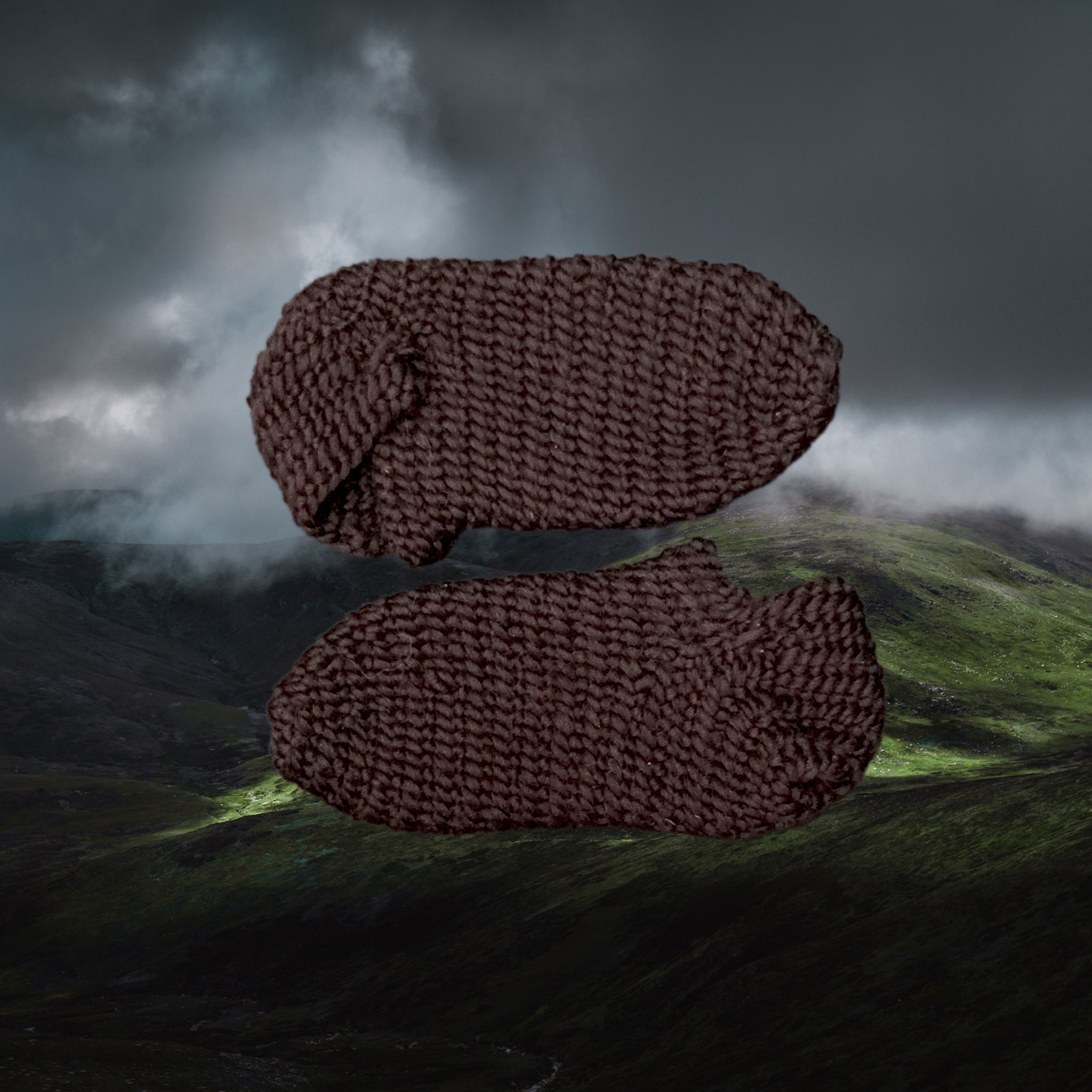 Wool Viking Nalbinding Socks made from Dark Brown Wool