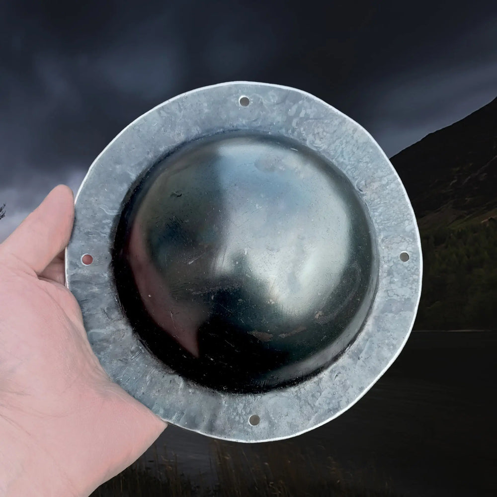 Blacekned Domed Viking Shield Boss with Rivet Holes