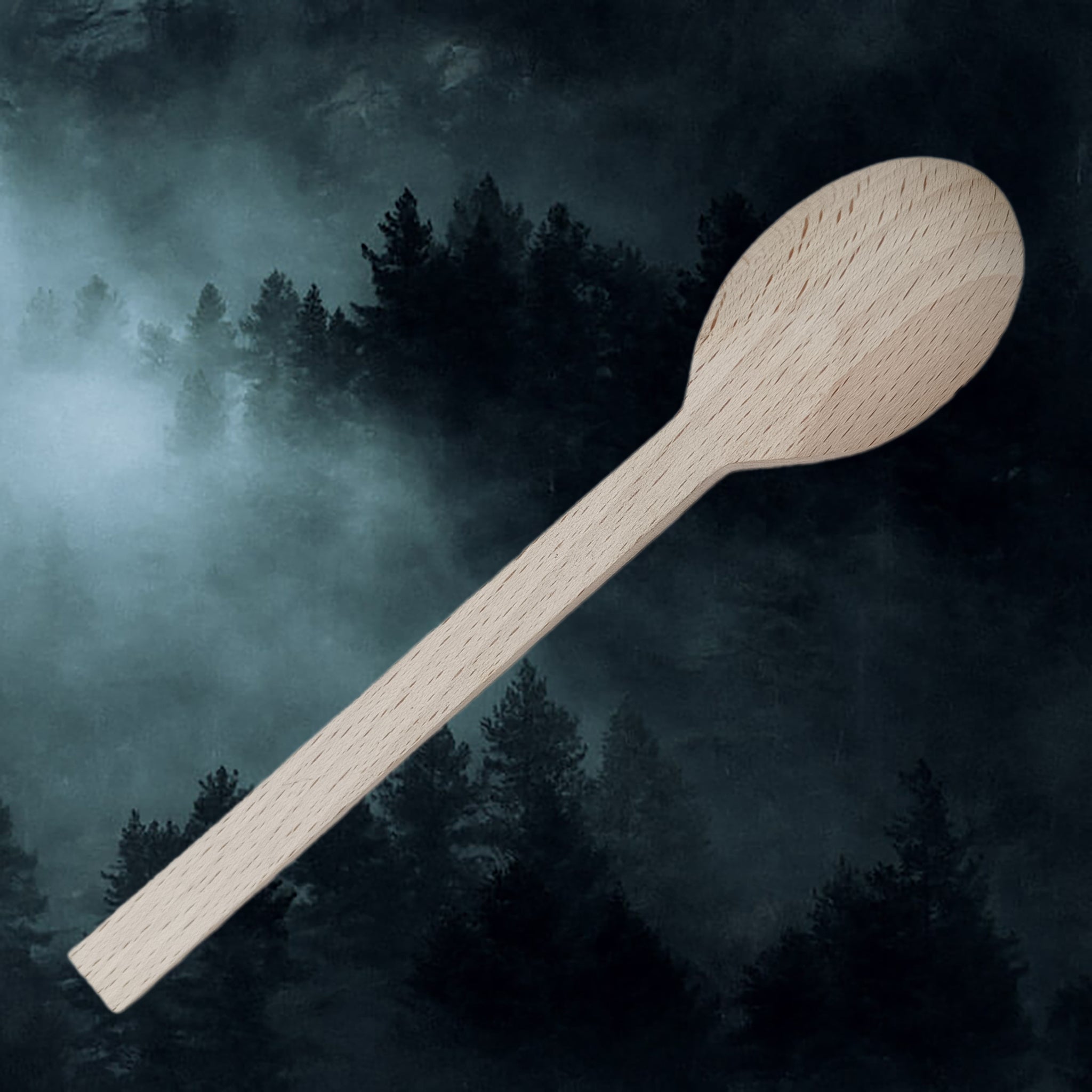 Large Wooden Viking / Medieval Spoon - Back View