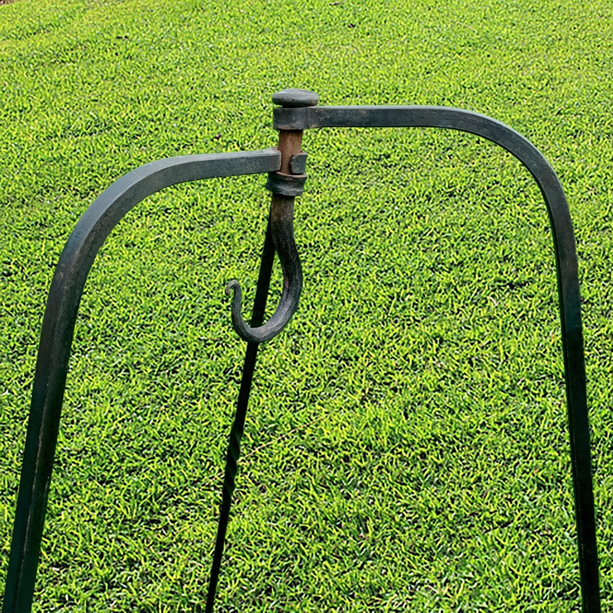 Hand-Forged Iron Tripod Cooking Stand - Close Up Top View