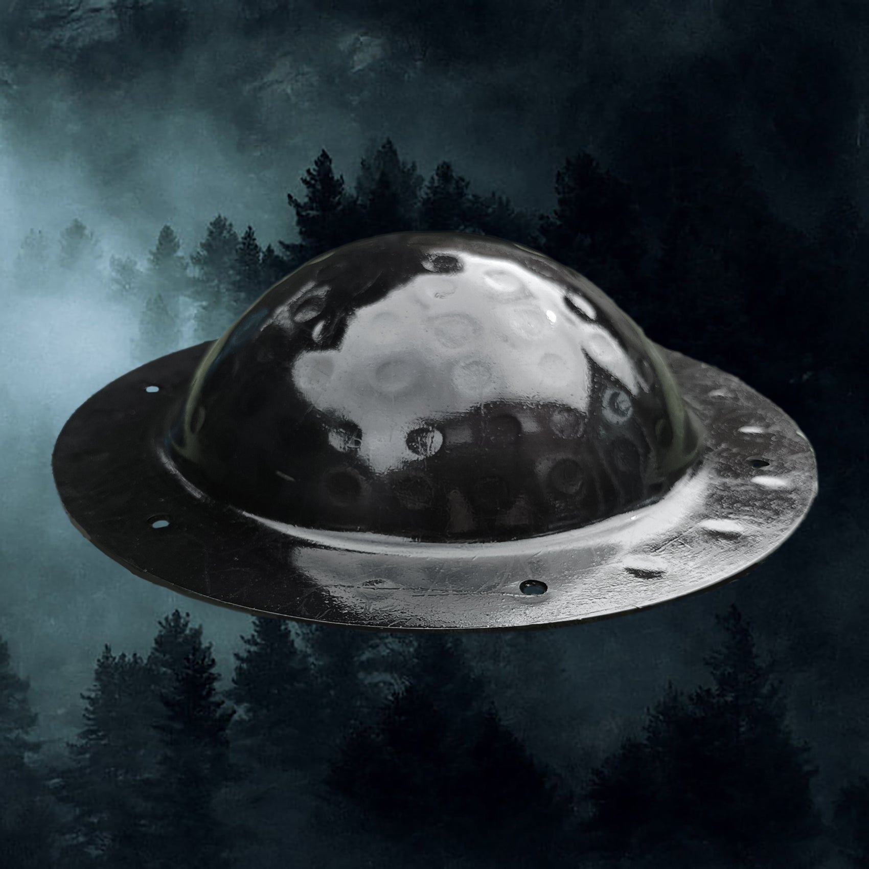 Blacekned Domed Viking Shield Boss with Rivet Holes