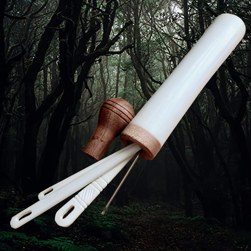 Large Bone Replica Viking Needle Case with Wooden Stopper and Needles