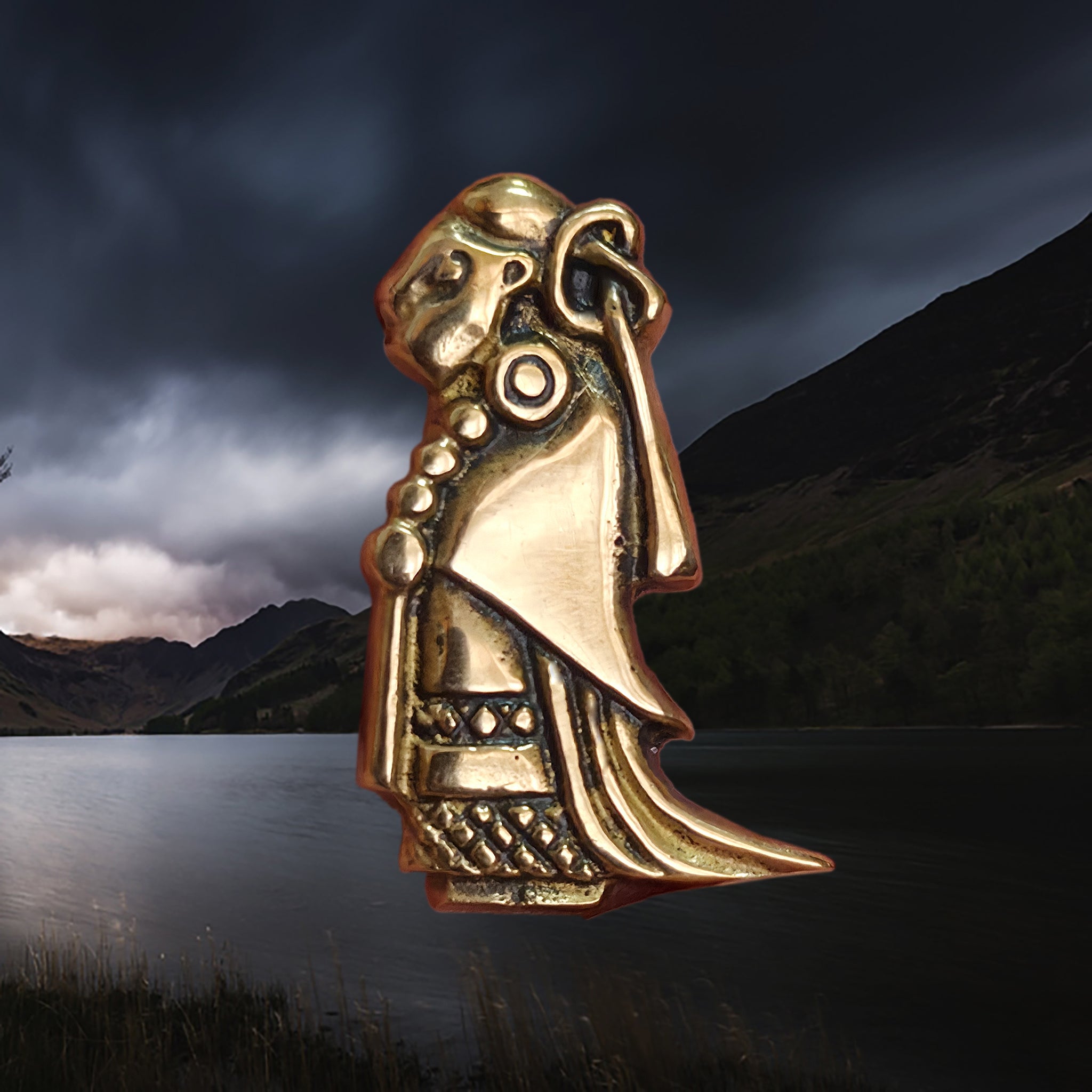 Large Bronze Valkyrie Viking Pendant Replica from Sweden