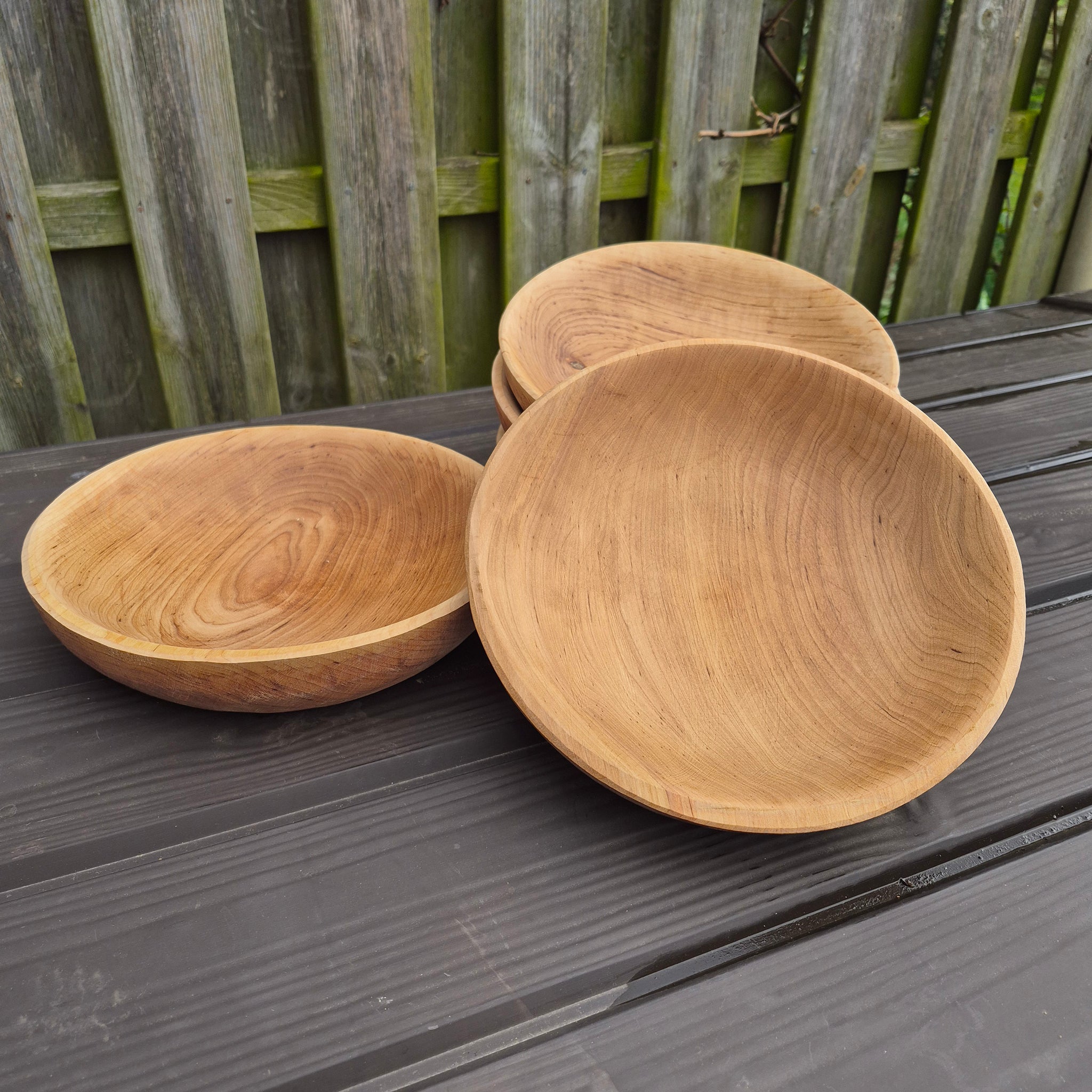 Viking Age Replica Hand Turned Alder Wood Bowls - Large Size - Different Angles