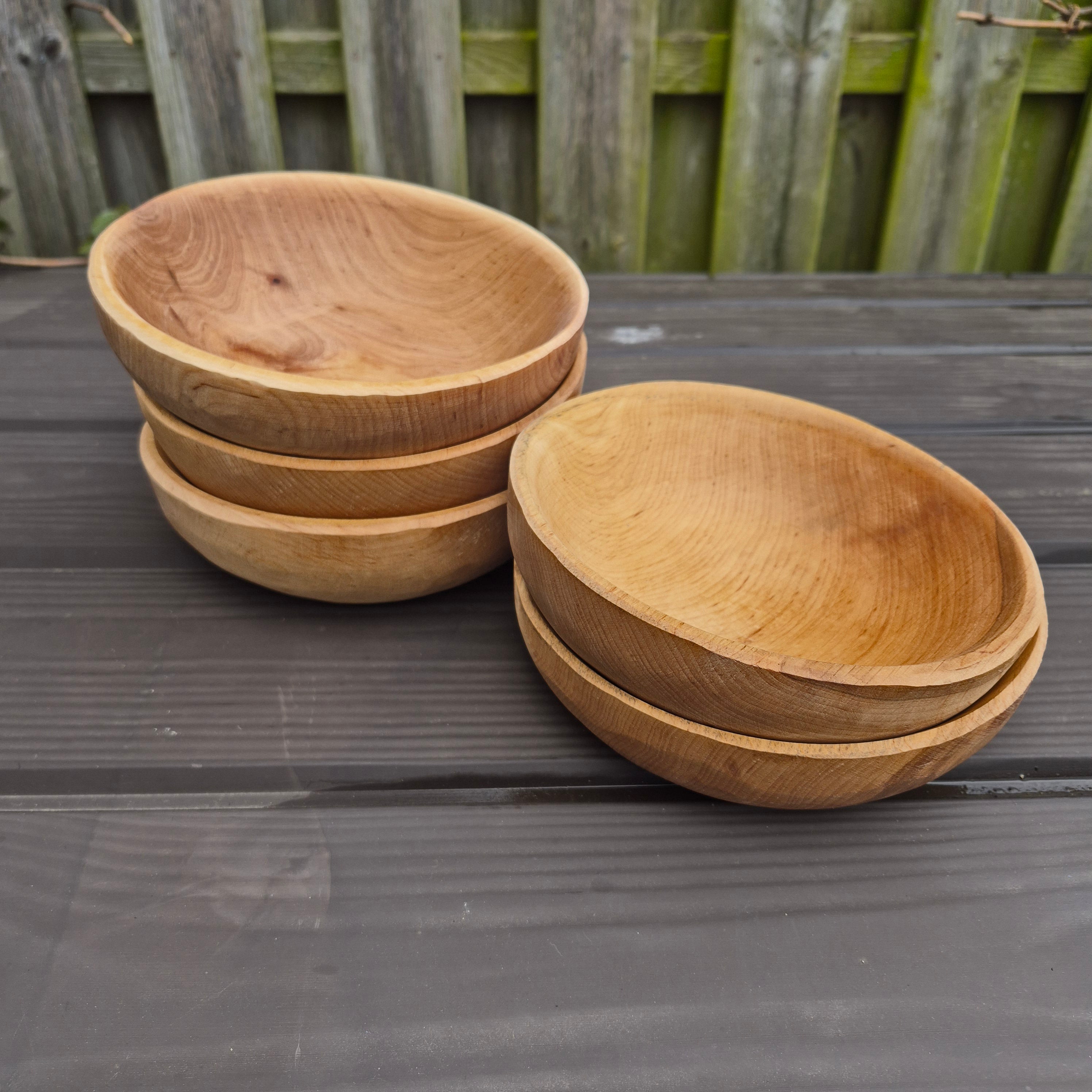 Viking Age Replica Hand Turned Alder Wood Bowls - Stacked from The Viking Dragon
