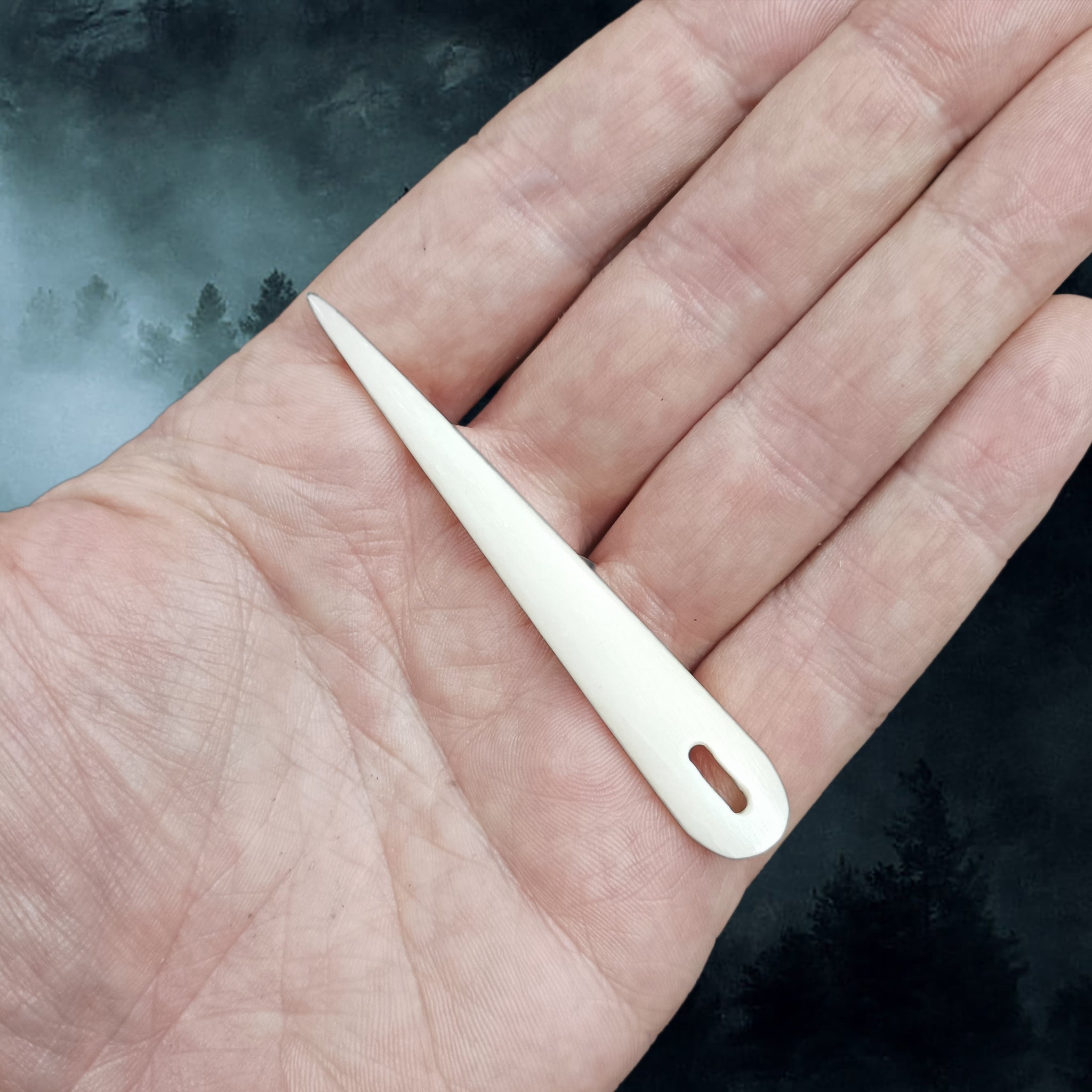 Bone Nalbinding Needle - Small - On Hand