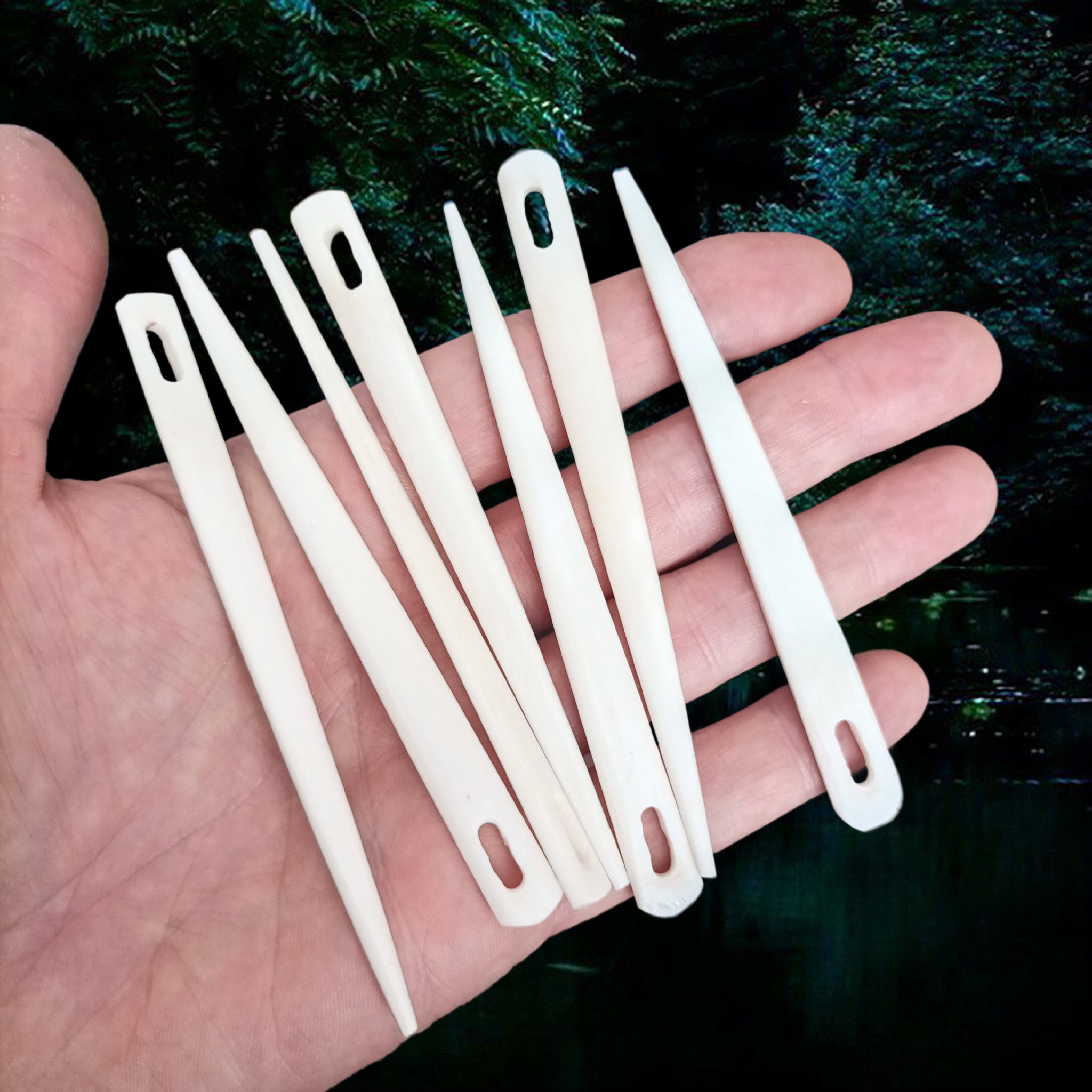 Handmade Bone Viking Nalbinding Needles on Hand - Selection