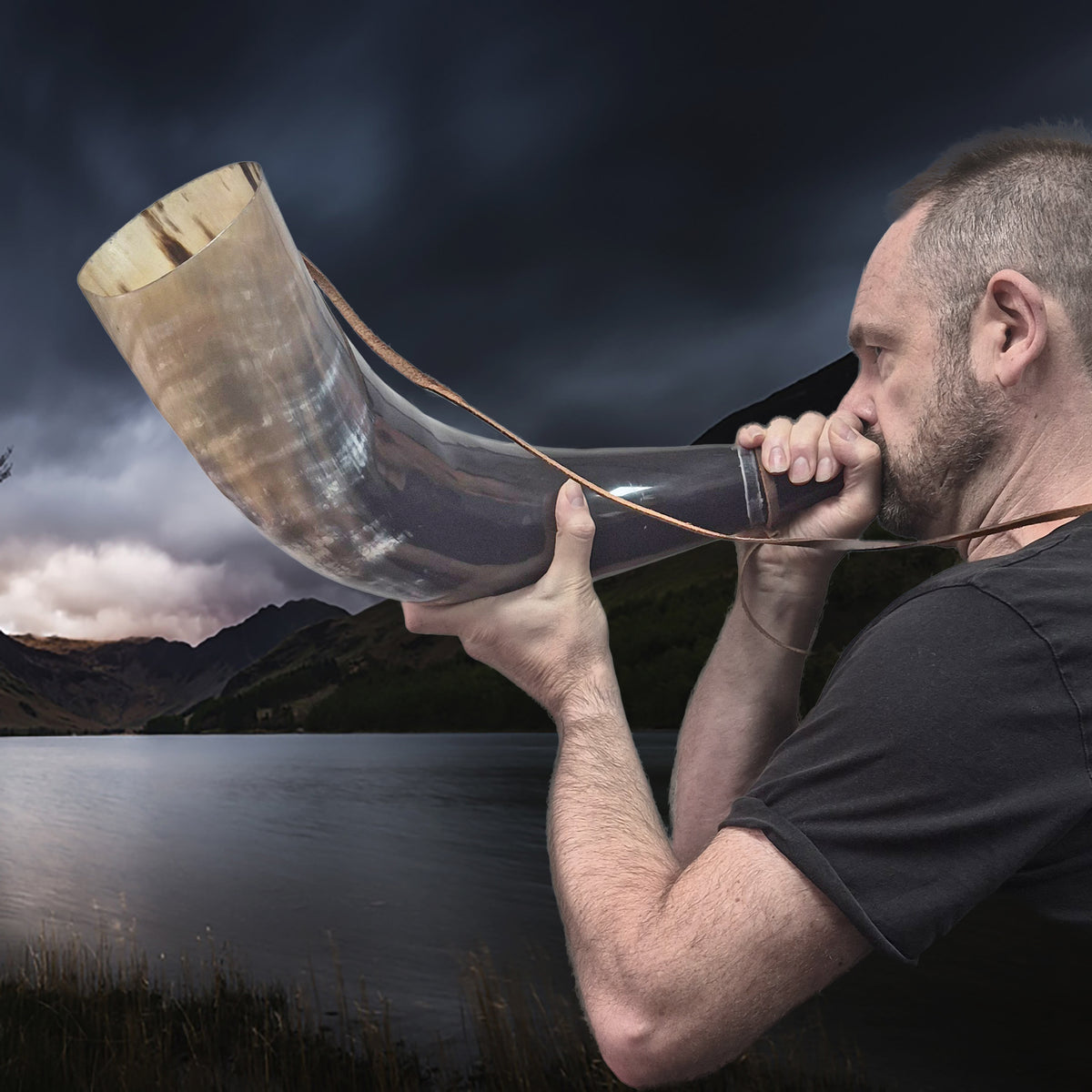 Extra Large Viking Polished Blowing Horn / Bugle - Viking Signal Horn - Blowing