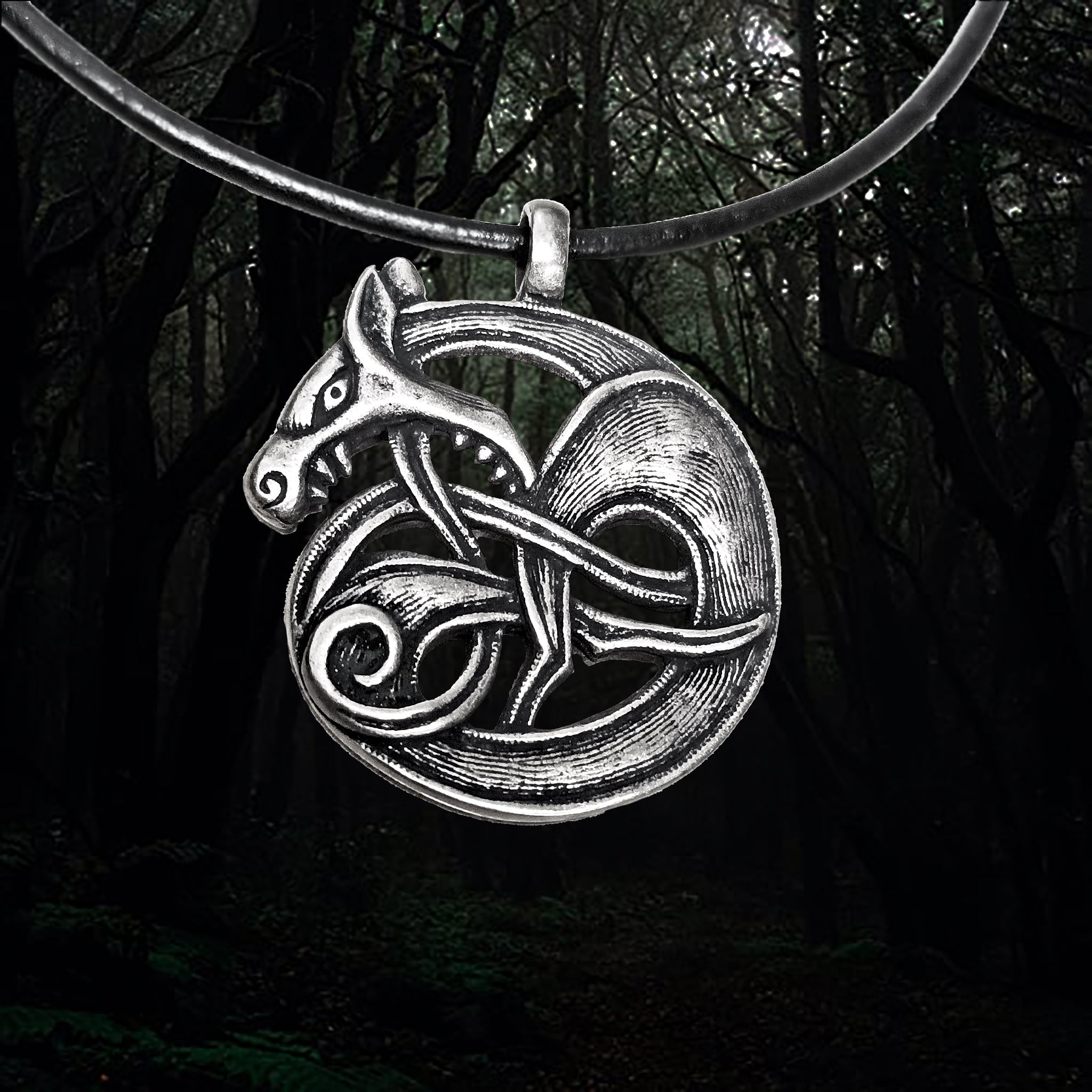 Silver Fenrir Viking Wolf Pendant - Viking Jewelry