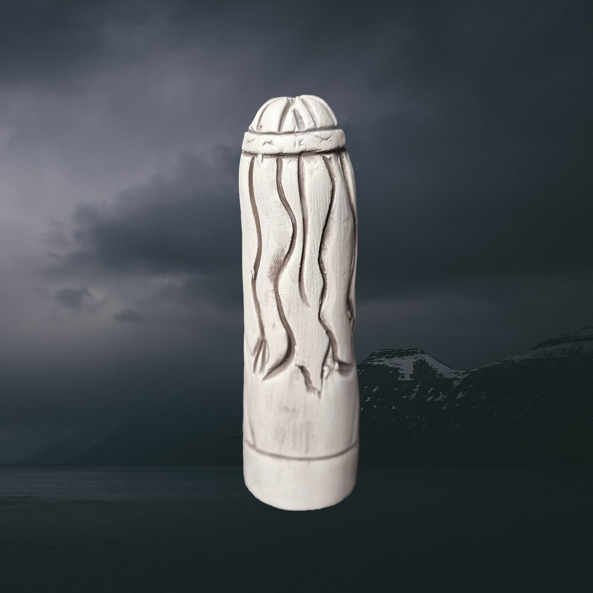 Hand-Crafted Ceramic Norse Goddess Gna Statuette - Back View