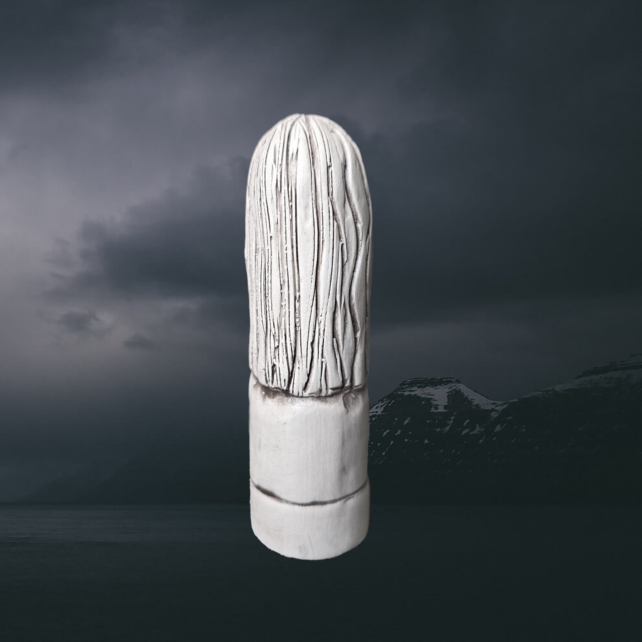 Hand-Crafted Ceramic Norse Goddess Hel Statuette  Back View