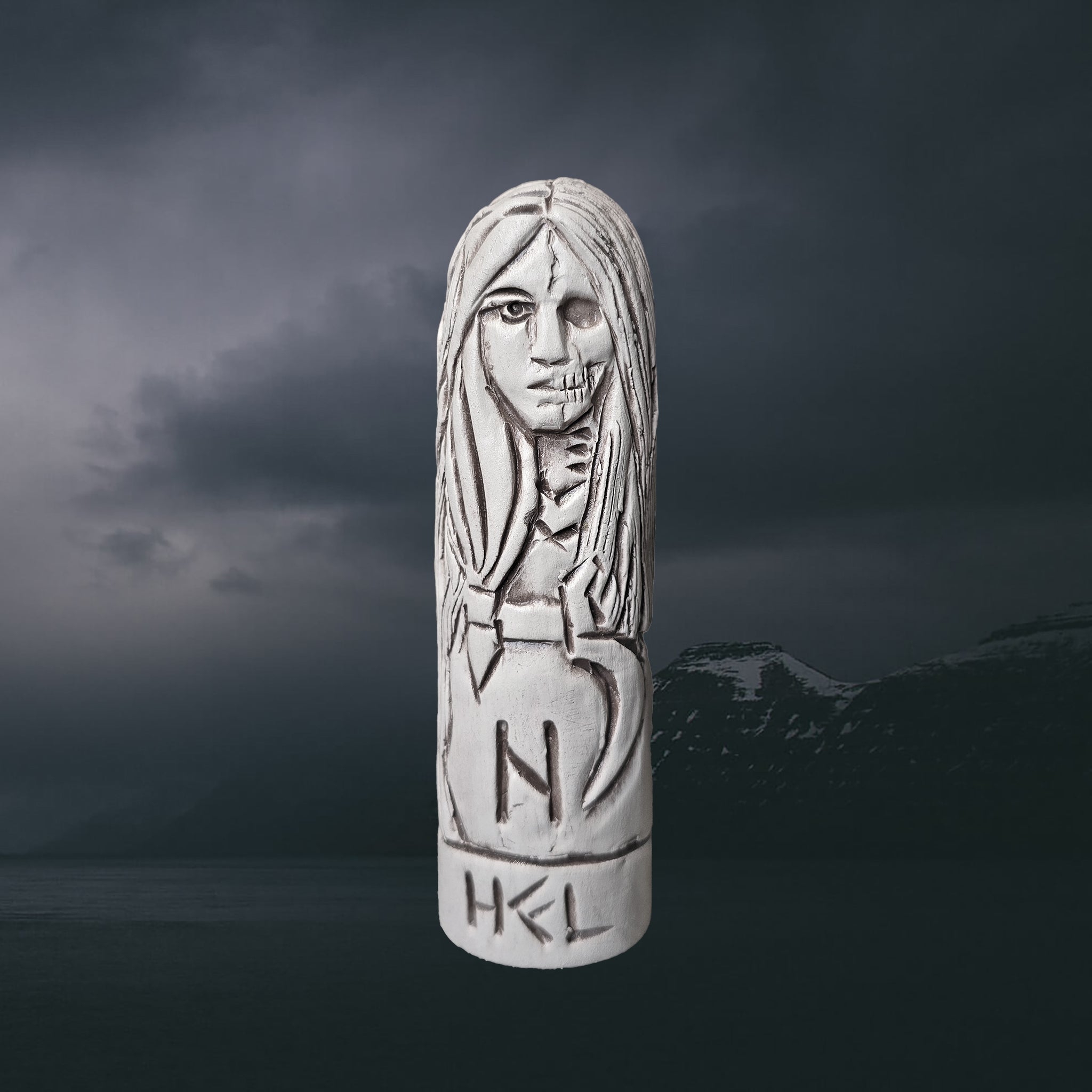 Hand-Crafted Ceramic Norse Goddess Hel Statuette