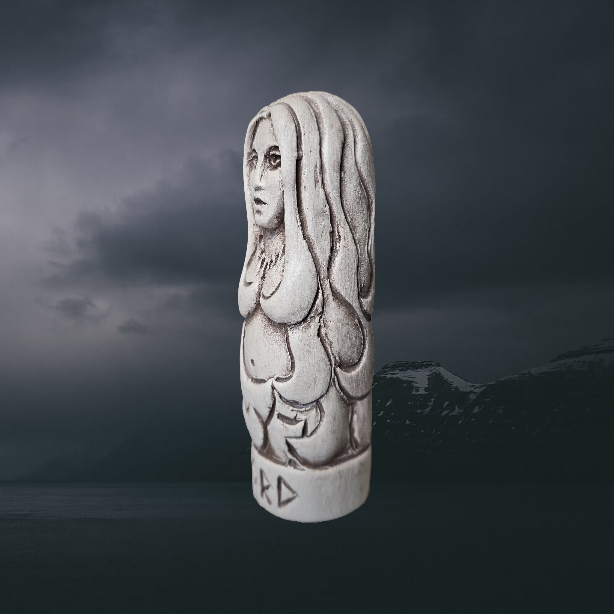 Hand-Crafted Ceramic Norse Goddess Jord Statuette