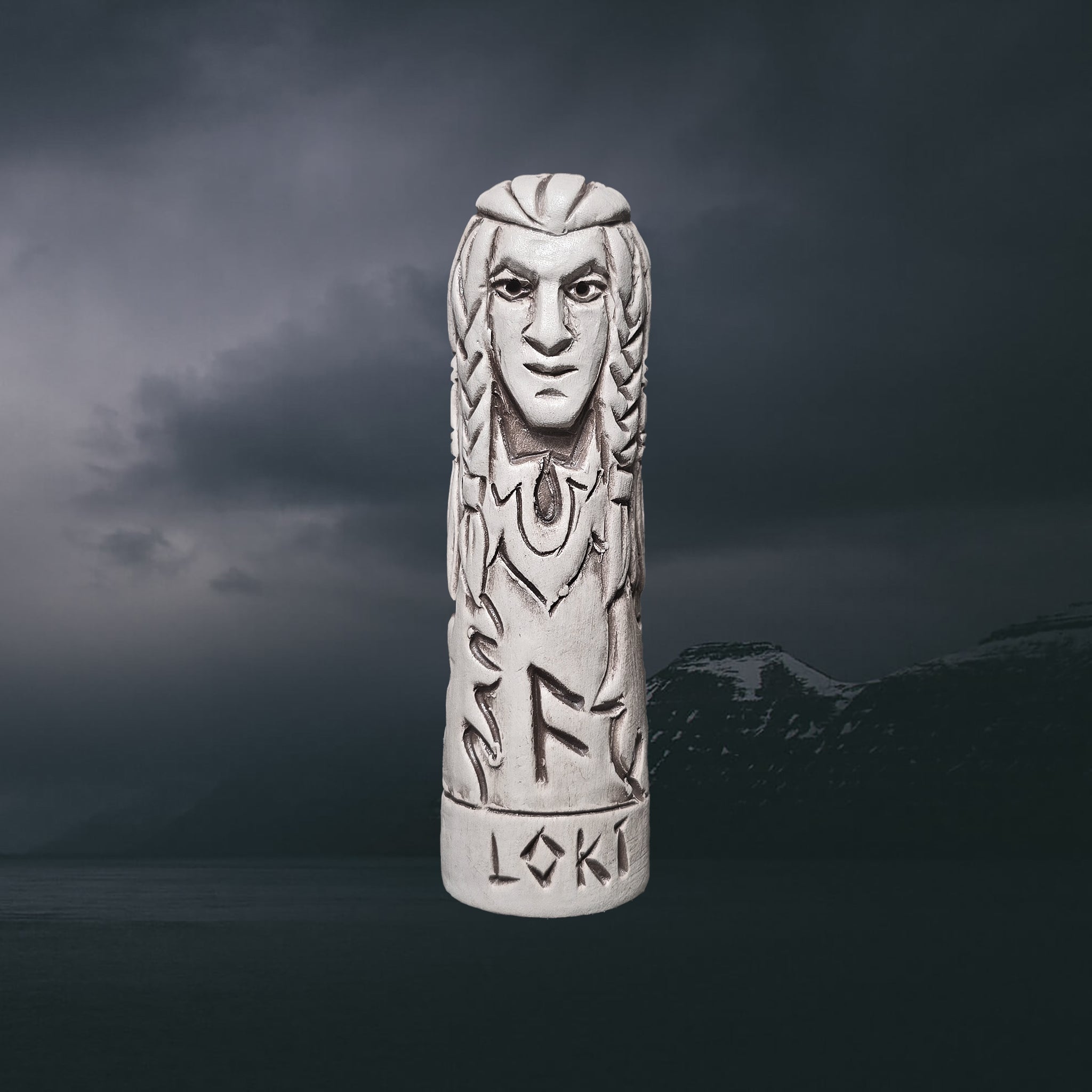 Hand-Crafted Ceramic Norse God Loki Statuette