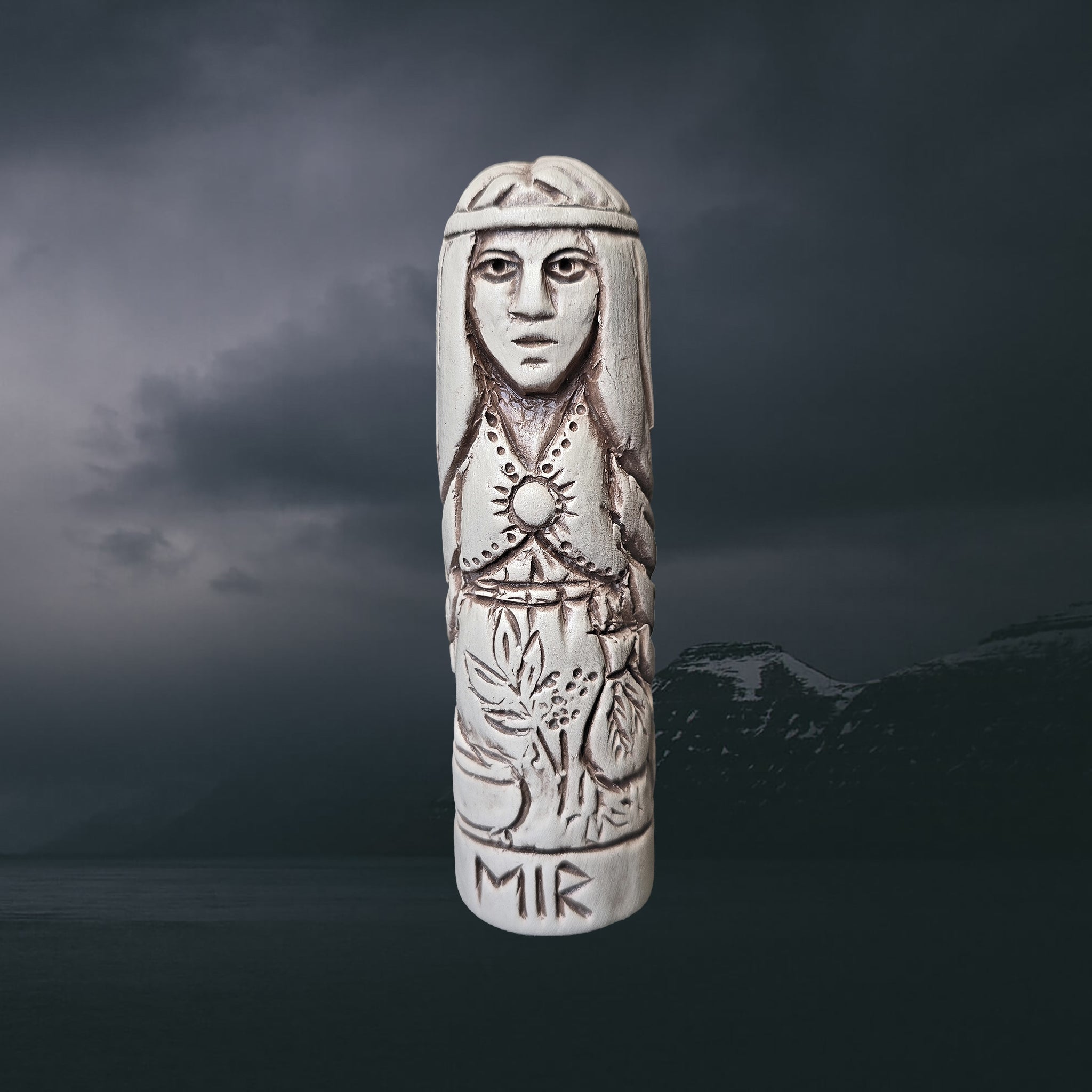 Statuette of the Norse Goddess Eir in Hand-Crafted Clay
