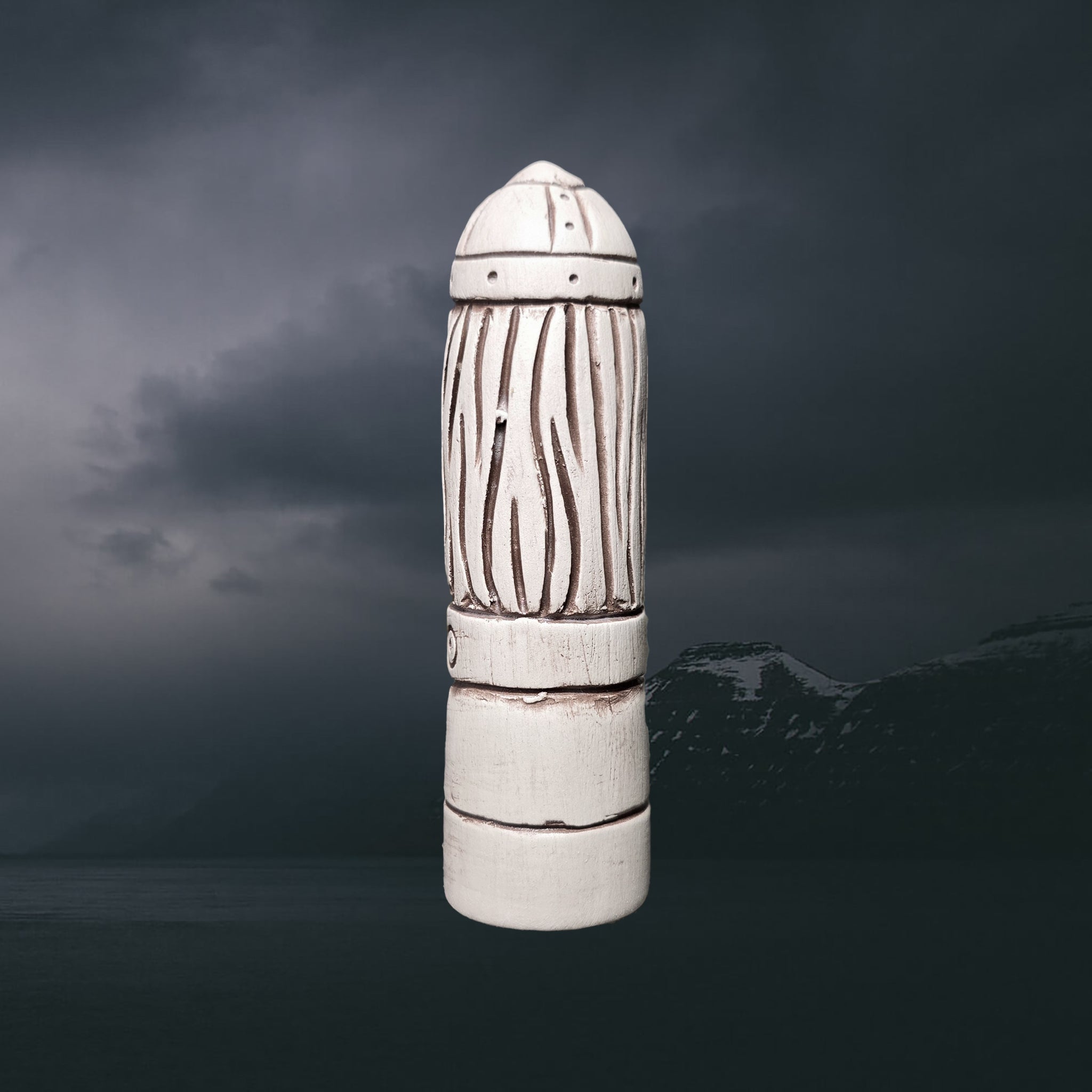 Statuette of the Norse God Thor in Hand-Crafted Clay - Back View