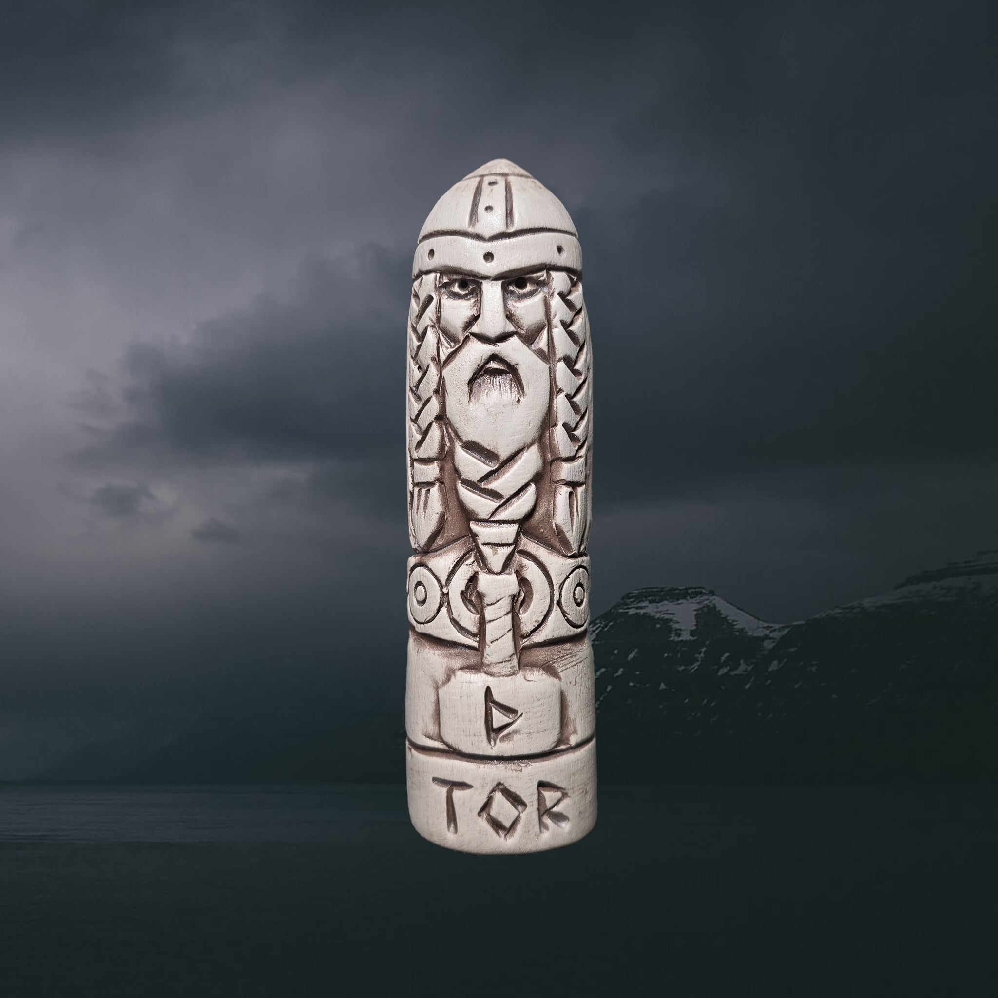 Statuette of the Norse God Thor in Hand-Crafted Clay