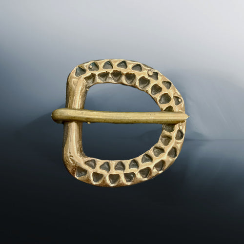 9th - 10th Century Bronze Replica Saxon Buckle with Stamped Design