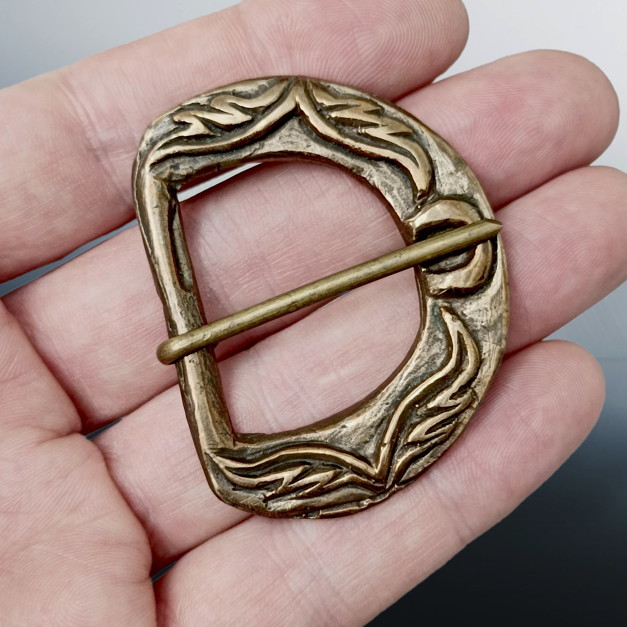 9th - 10th Century Bronze Viking Buckle from Ostra, Sweden - In Hand