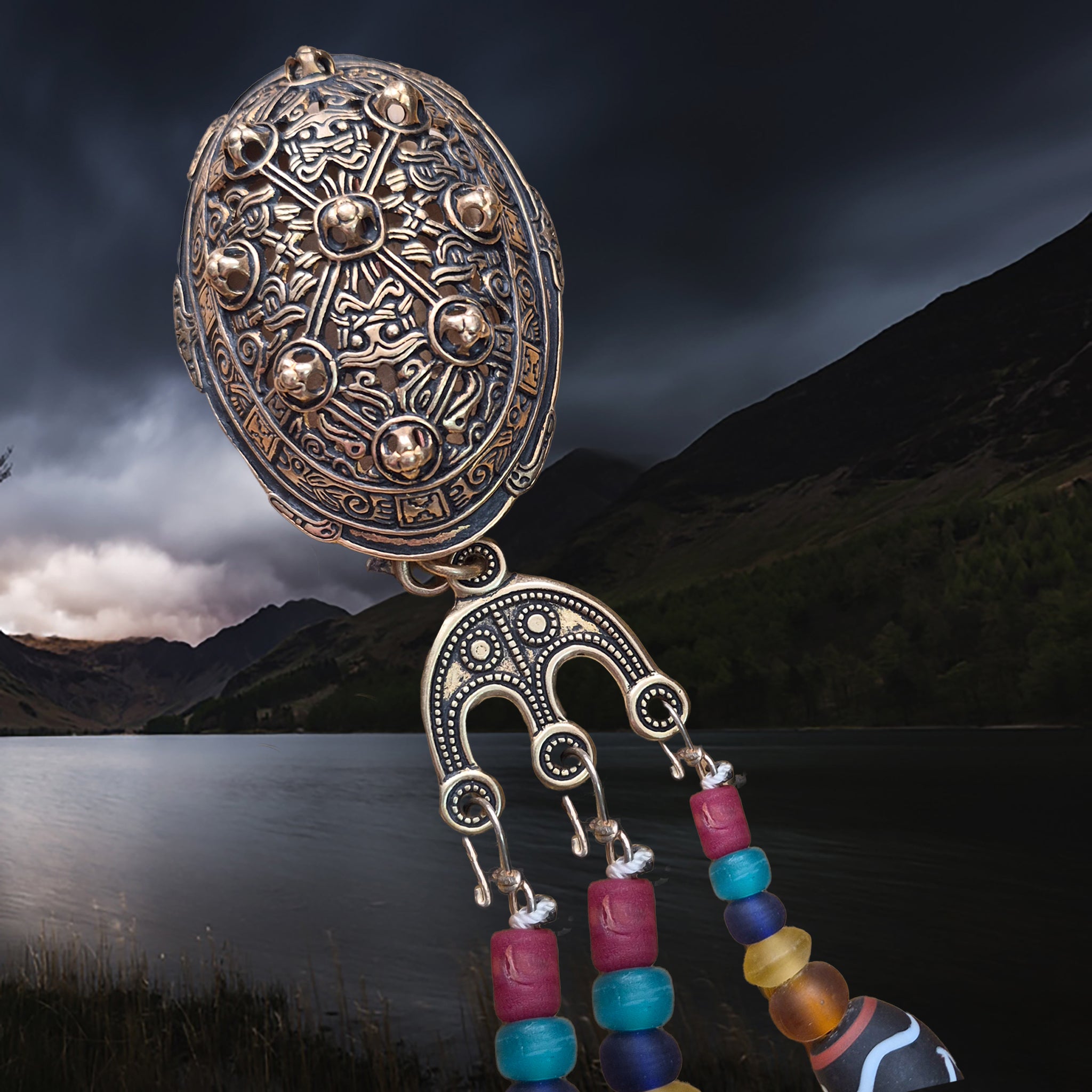 Viking Replica Grave Find - Bronze Bead Divider from Öland Used for Hanging Beads from Your Viking Tortoise Brooches